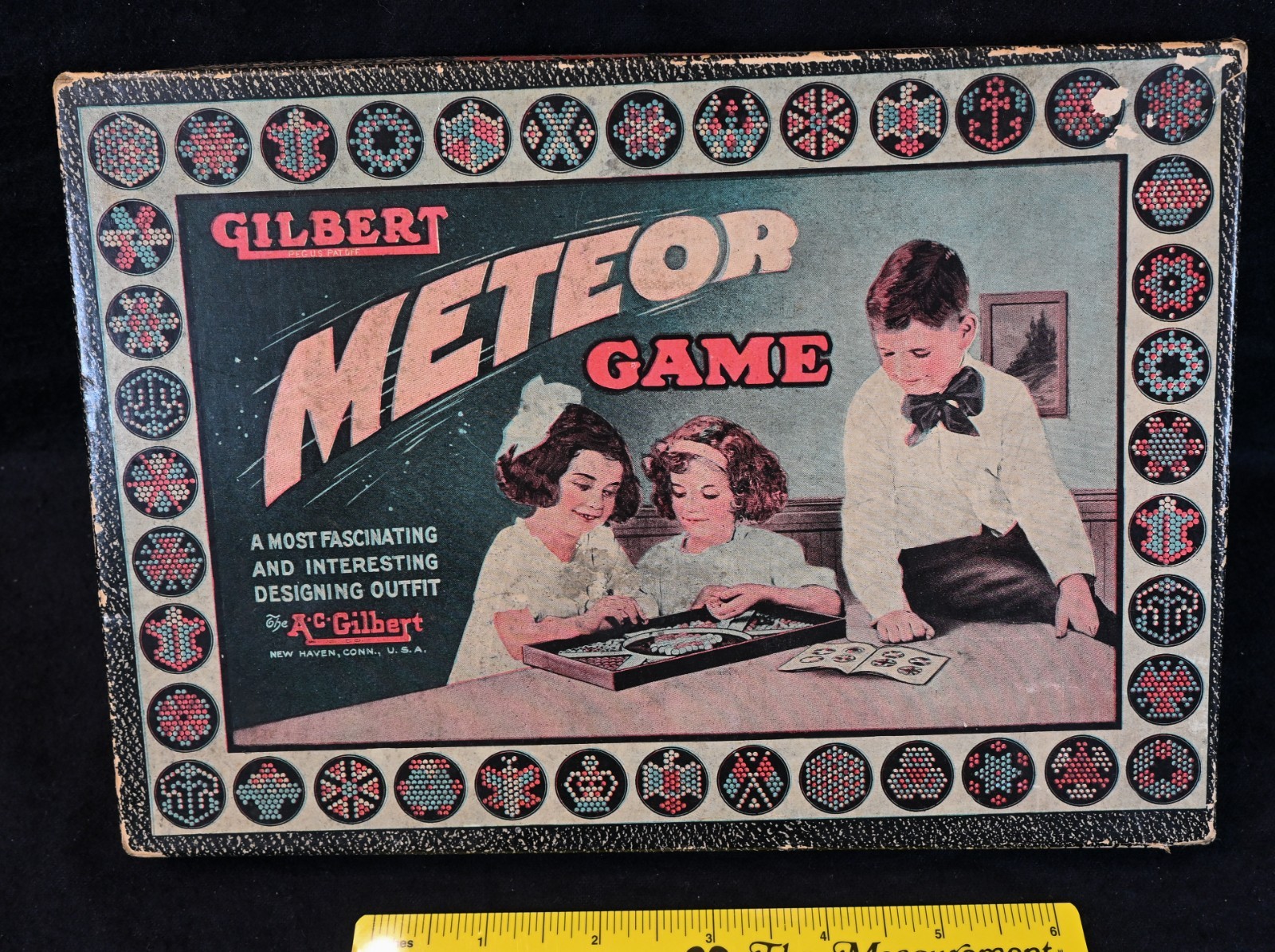 Nice Vintage Mosaic Marble Game, Meteor Game, A C Gilbert, Conn. 1920’s, S1671