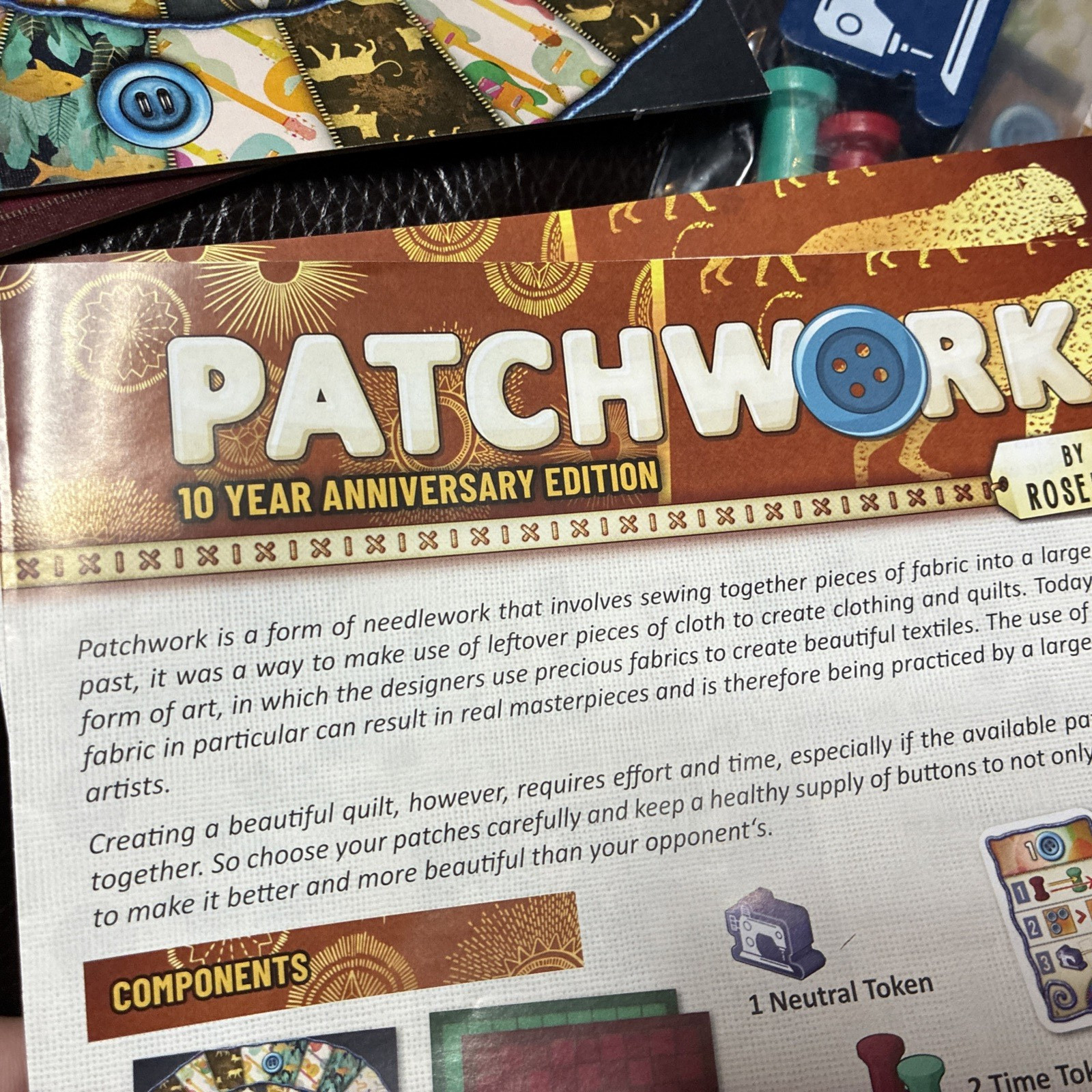 PATCHWORK 10-Year Anniversary Edition Board Game Uwe Rosenberg Complete/Excellen