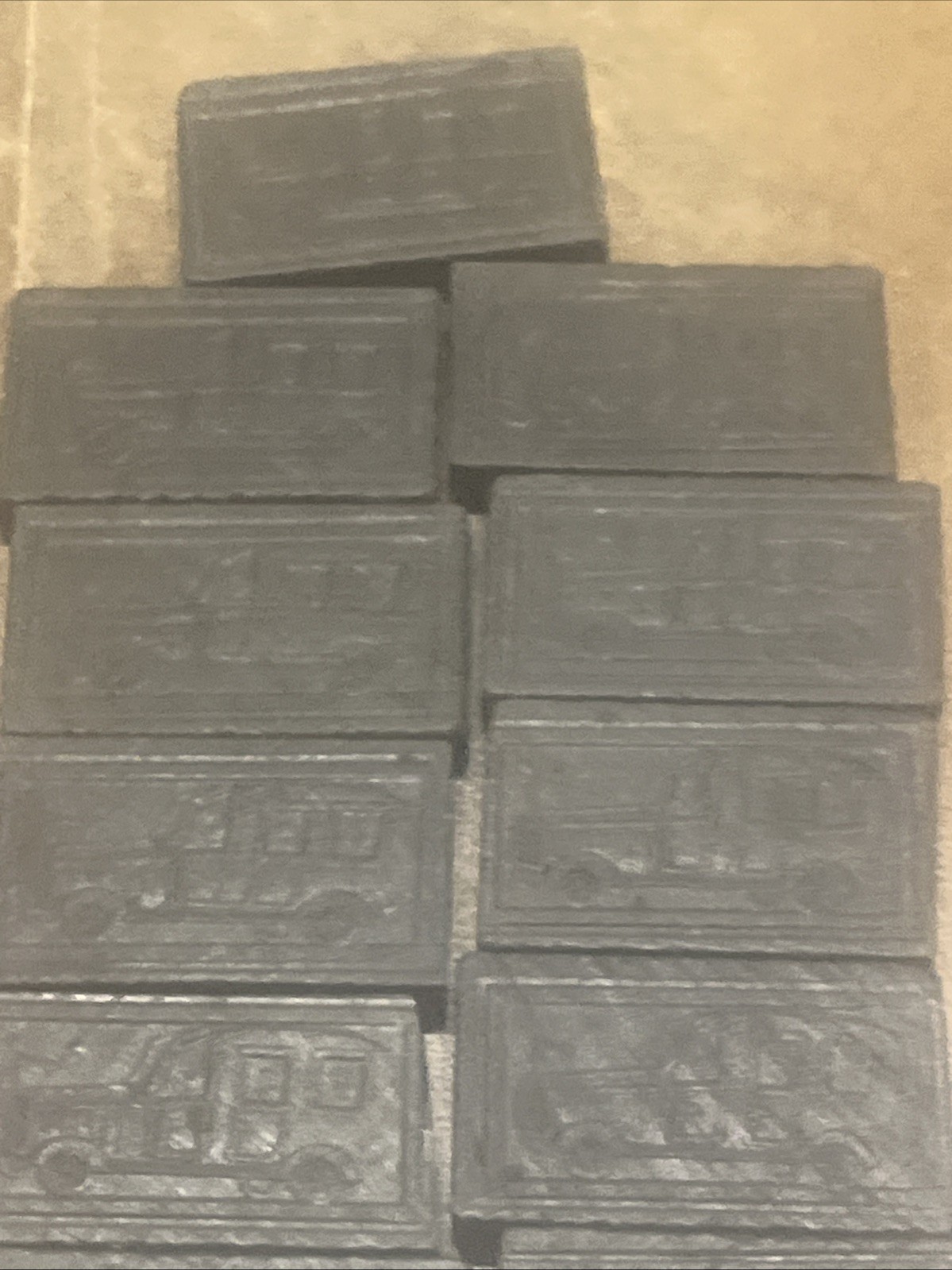 ANTIQUE DOMINOS ~ 17 Dominoes One Size Has Cars And The Other Side Butterflies