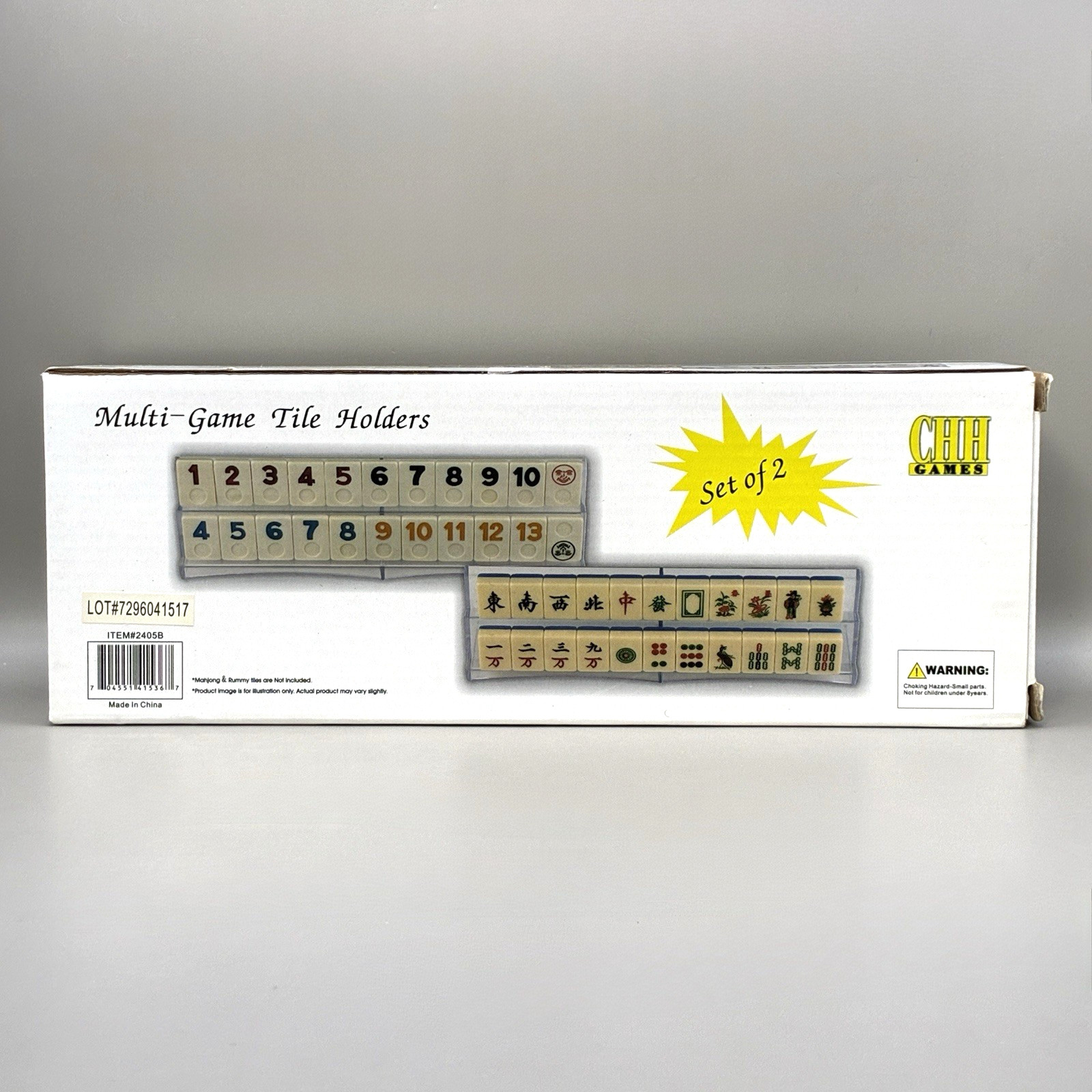 Rummy Mah Jong Tile Holder Set of 4 Clear Acrylic Trays Domino Racks NEW IN BOX
