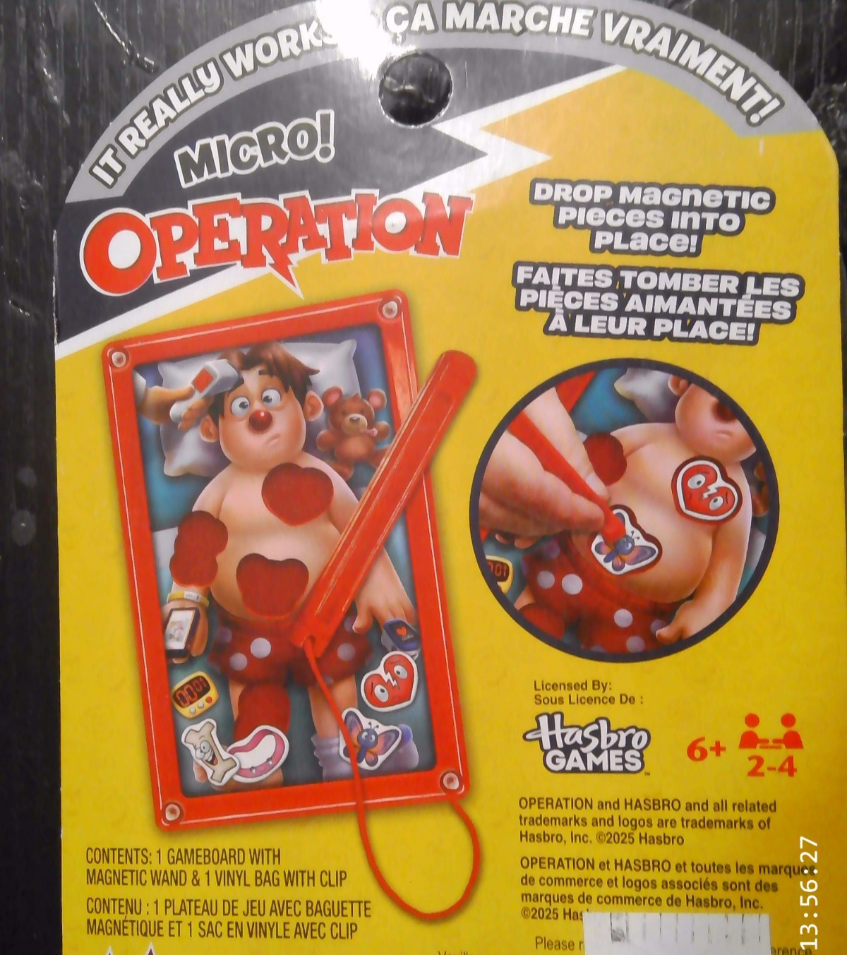 NEW mini Micro OPERATION game with clip on pouch travel size IT REALLY WORKS