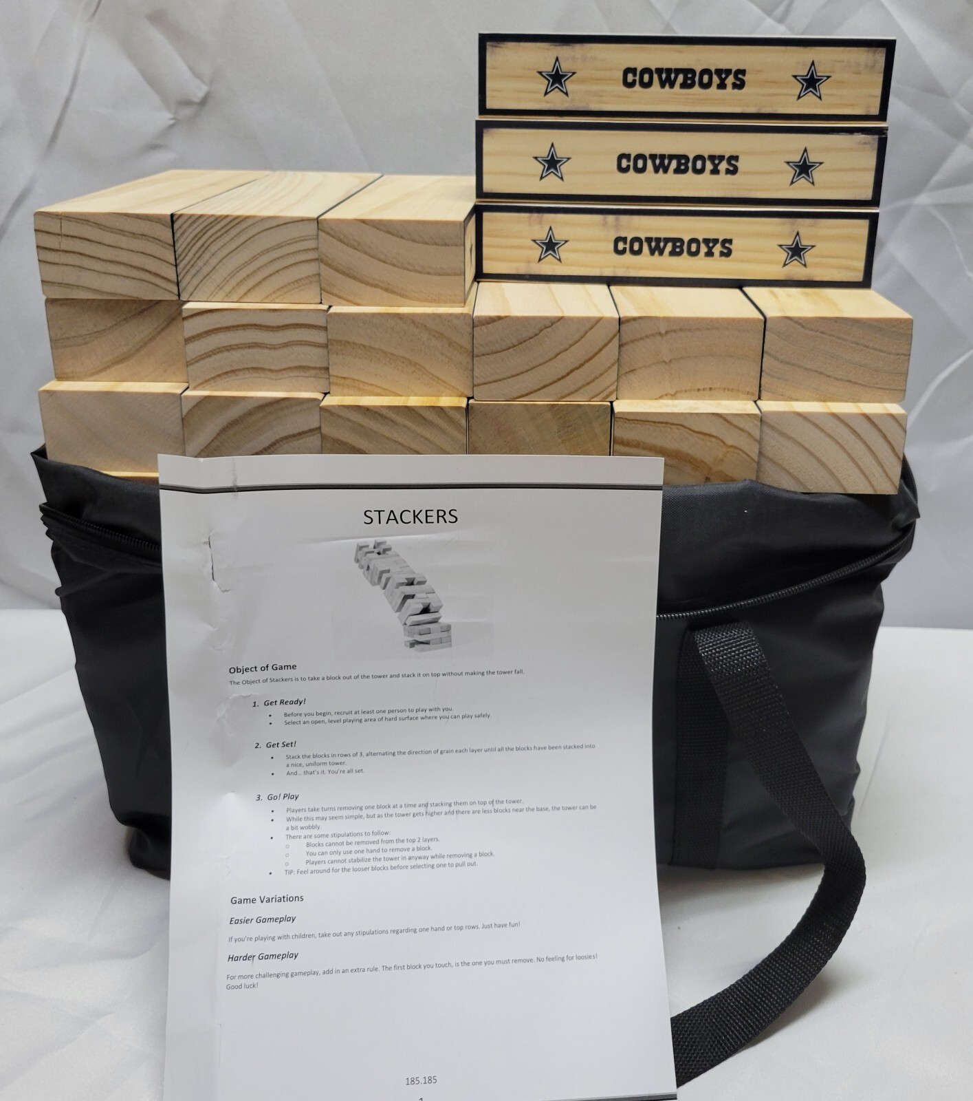 Solid Wood XL Stackers Block Stacking Game For Football Fans – Dallas Cowboys