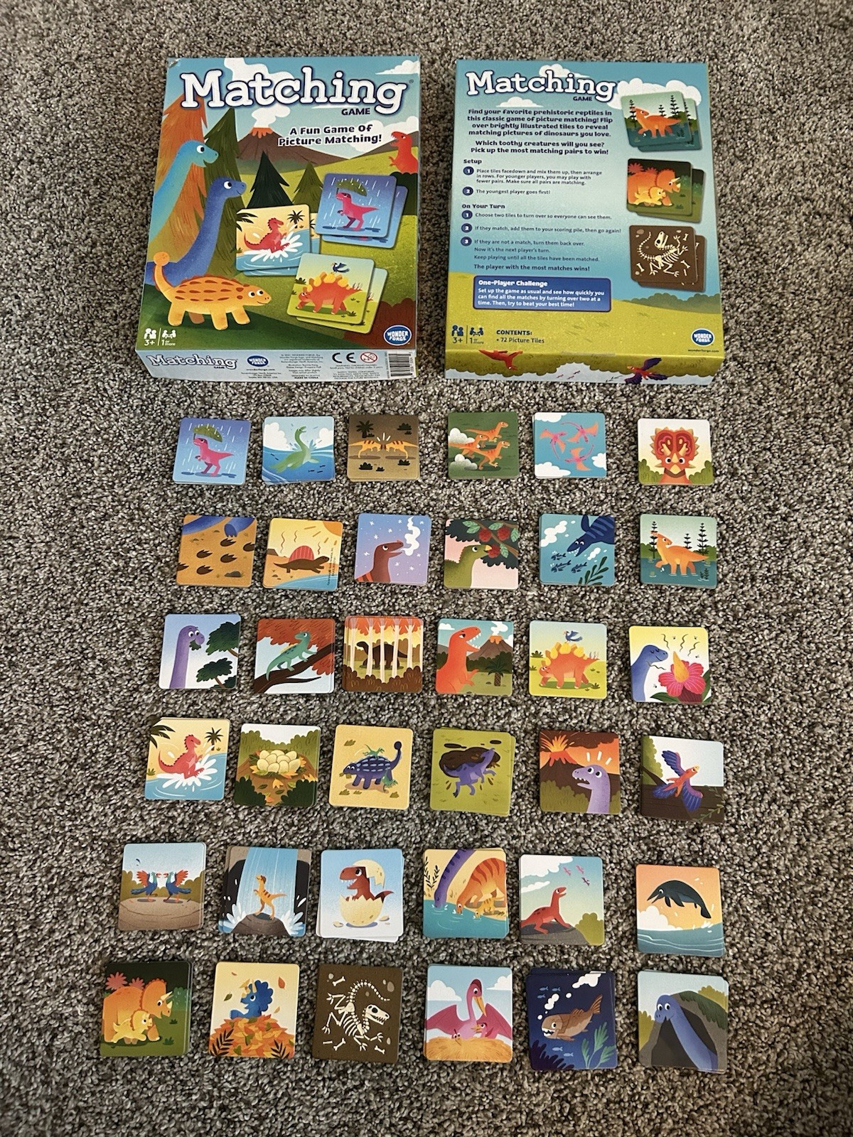Wonder Forge Matching Memory Game, Animals Picture Matching, 1+ Player, Ages 3+
