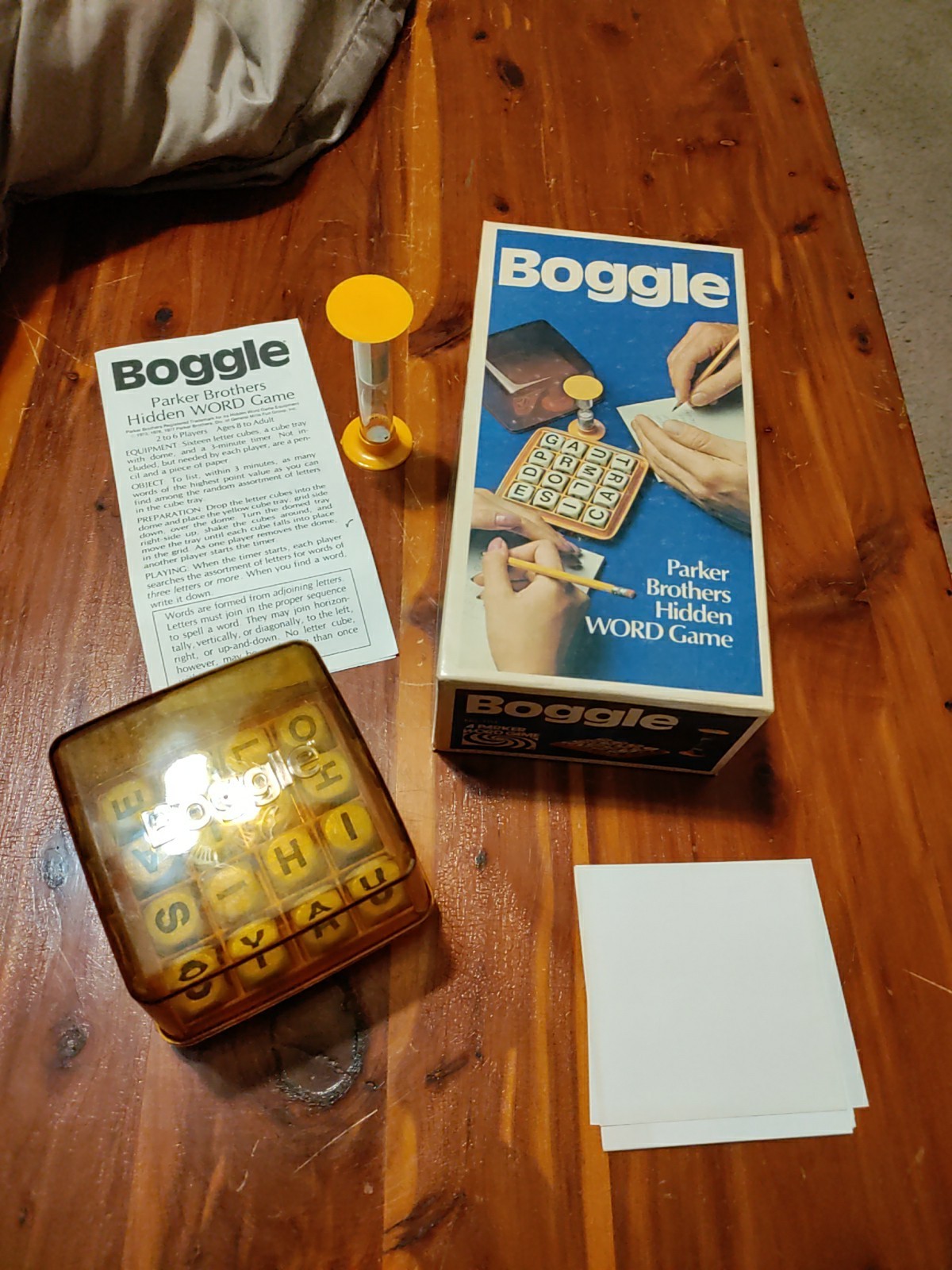 Vintage 1976 Boggle Parker Brothers Hidden Word Game 2 to 6 Players No. 104