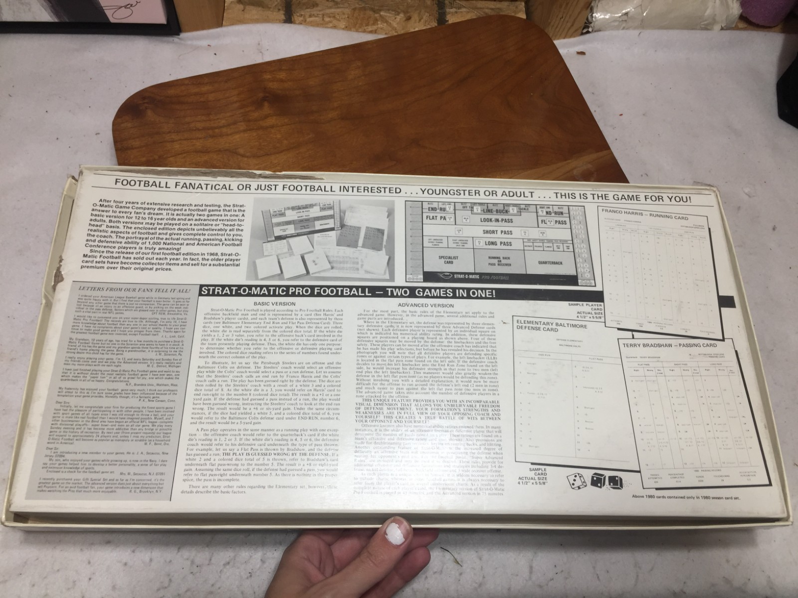 VTG Strat-O-Matic Pro Football Board Game 1988