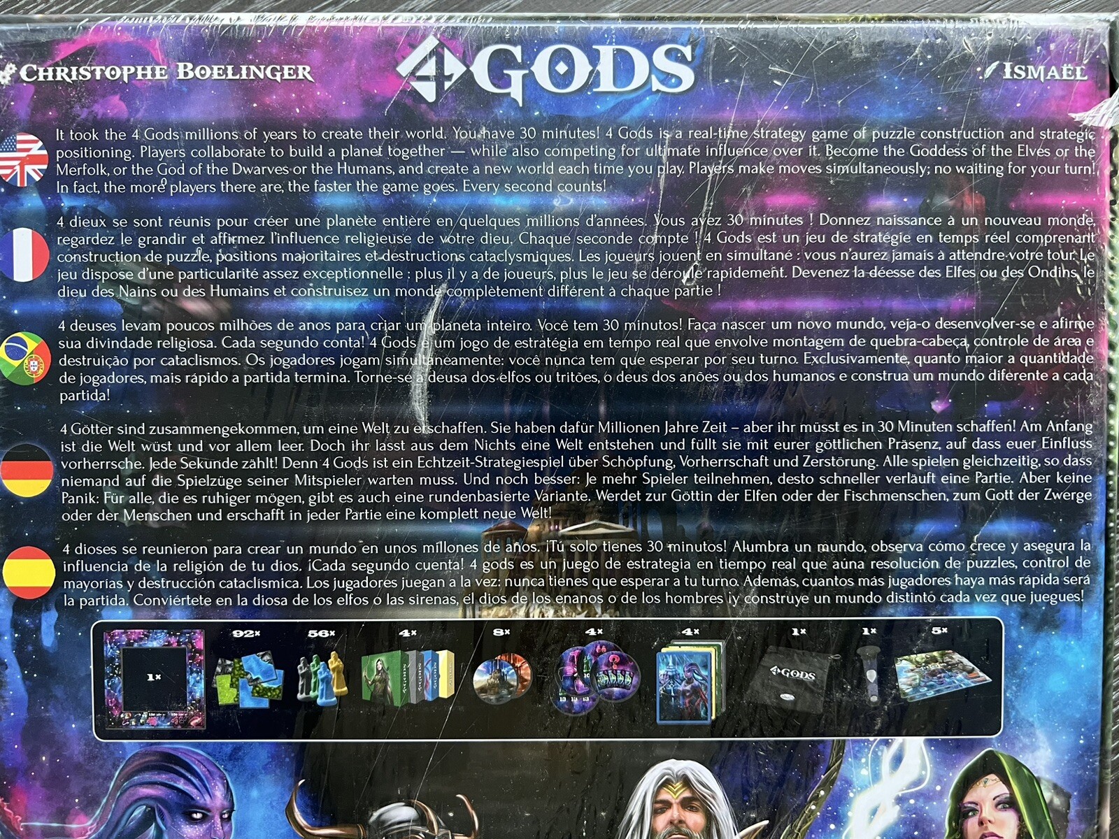4 Gods Board Game by Christophe Boelinger 2016 Ludically, New and Sealed
