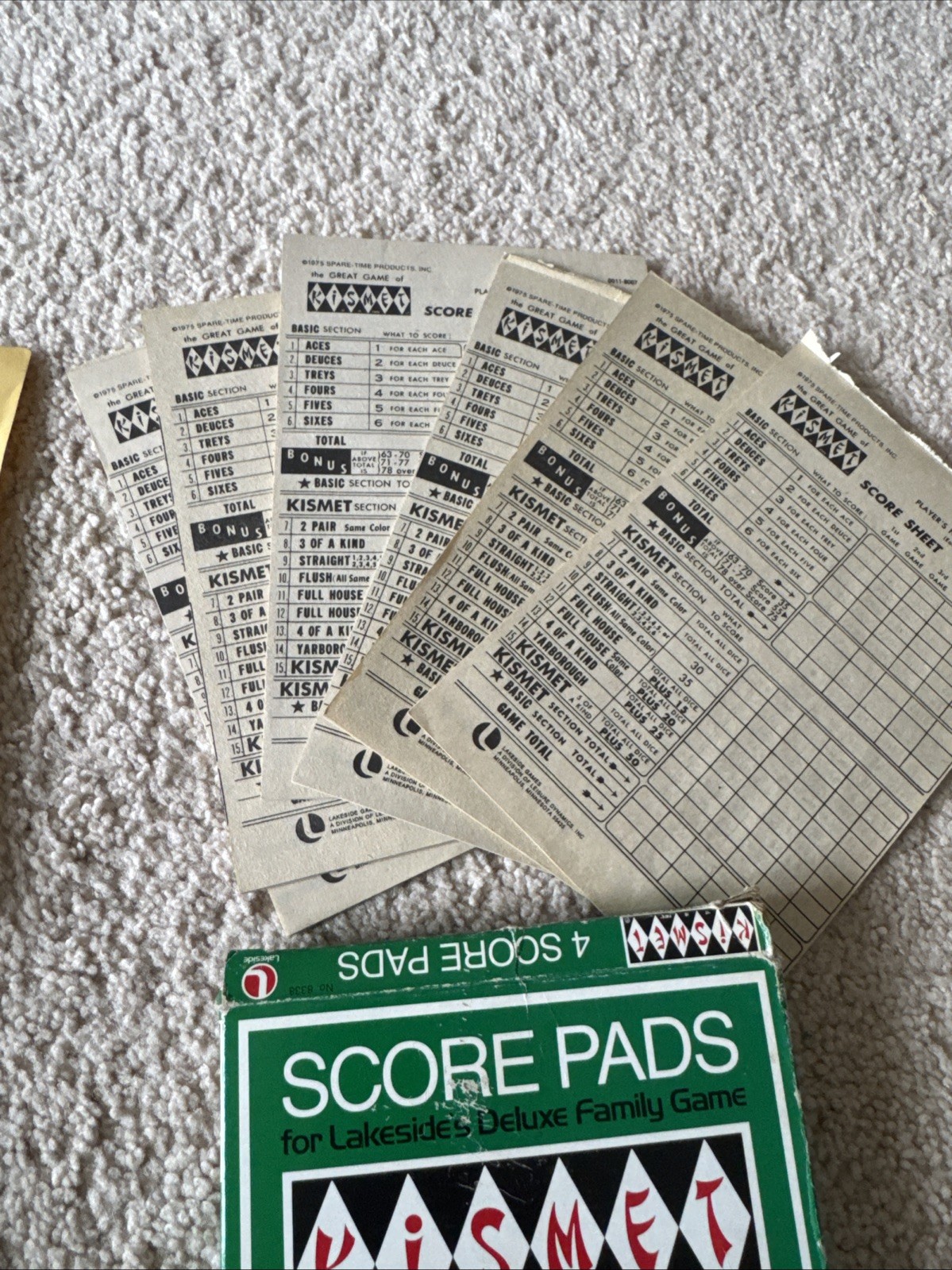 Vintage Kismet Game ScorePads Lot of 2 Packs