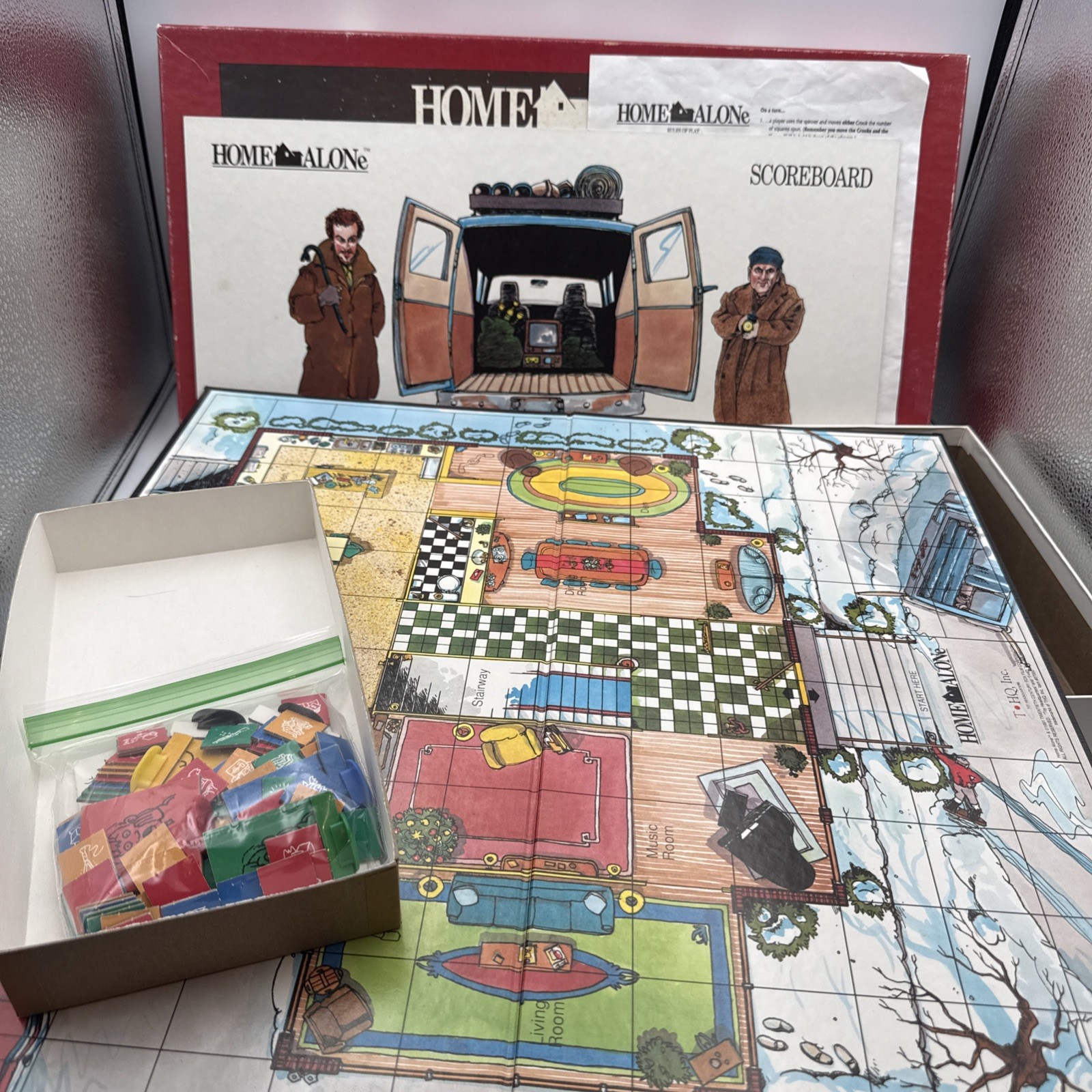 Home Alone Board Game 1991 THQ Complete 97/100 Tiles Movie Game Vintage