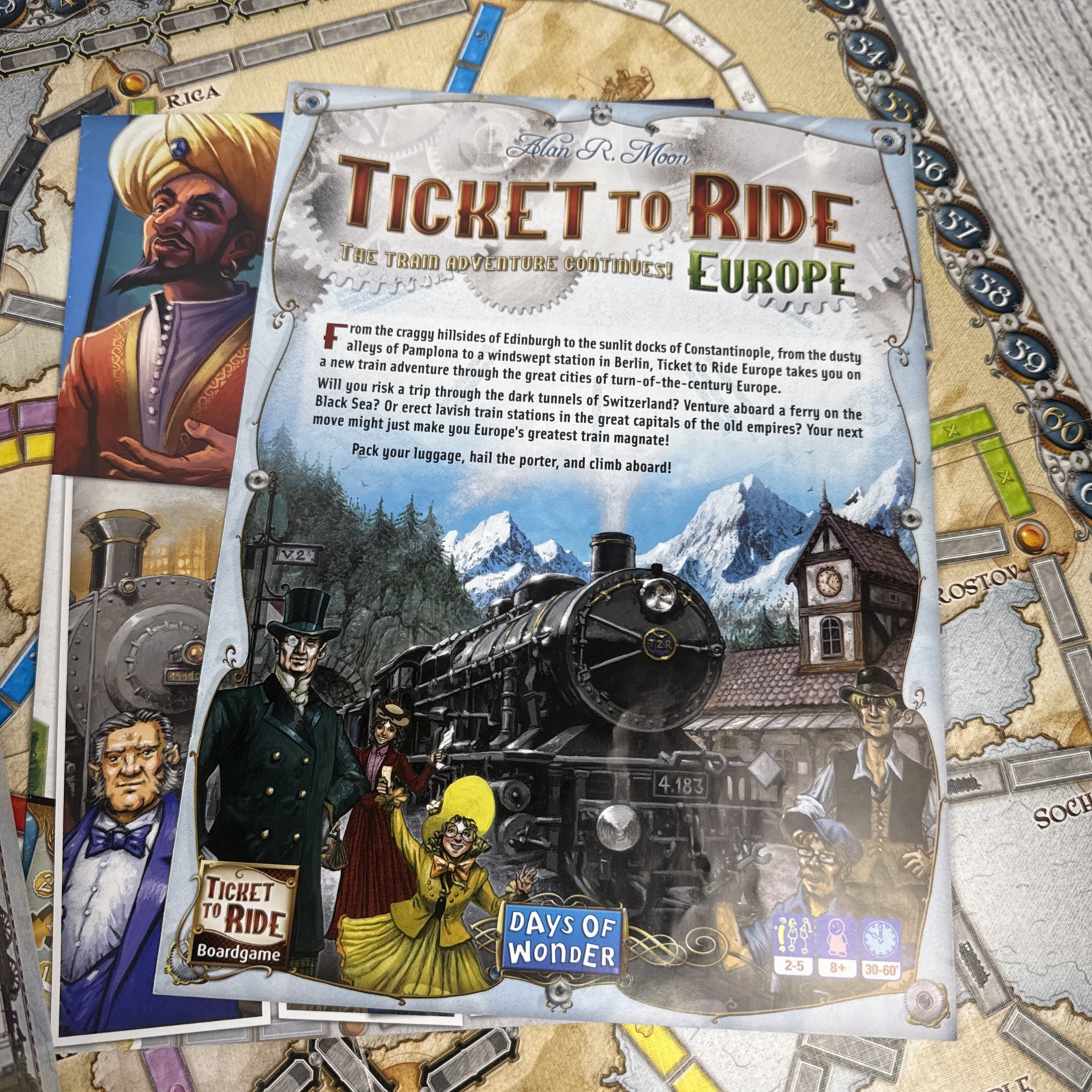 Ticket To Ride Europe Board Game – 100% Complete – 2012 Days of Wonder – Clean