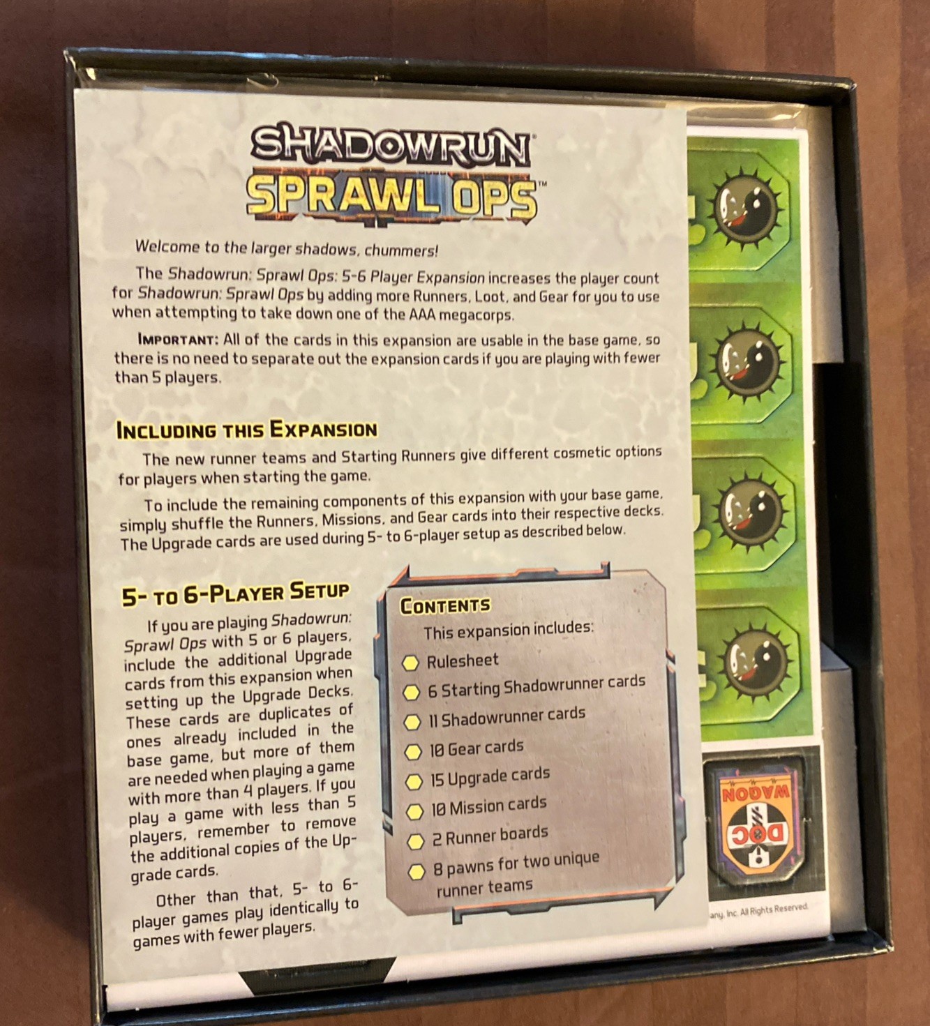 Catalyst Boardgame Shadowrun Sprawl Ops 5-6 Player Expansion Box New 2018
