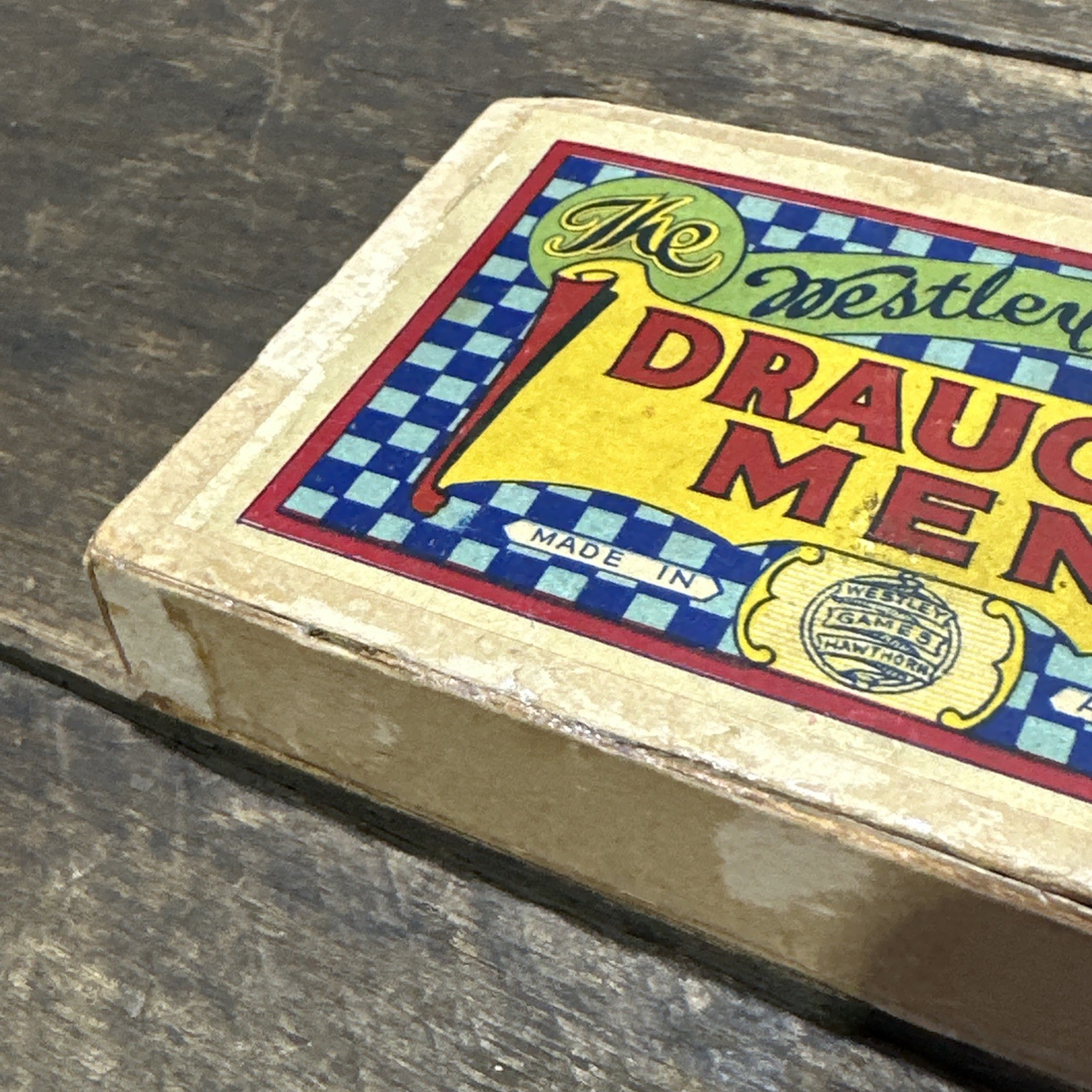 The Westley Games DRAUGHT MEN Game Vintage Board Game Made In Australia