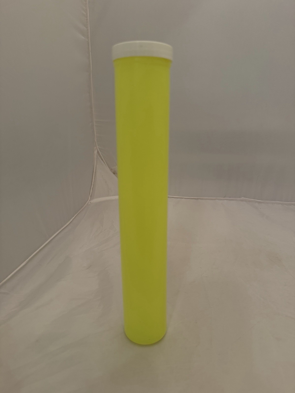 Vintage 12” Yellow Pog Tube with Screw on Lid Holds Approx 200 Pogs New