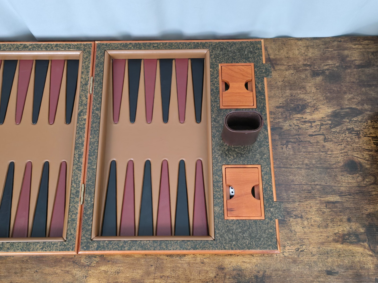 1999 NOBLE GAMES Limited Edition DAVID RIPLEY 66/250 Leather & Wood Backgammon!