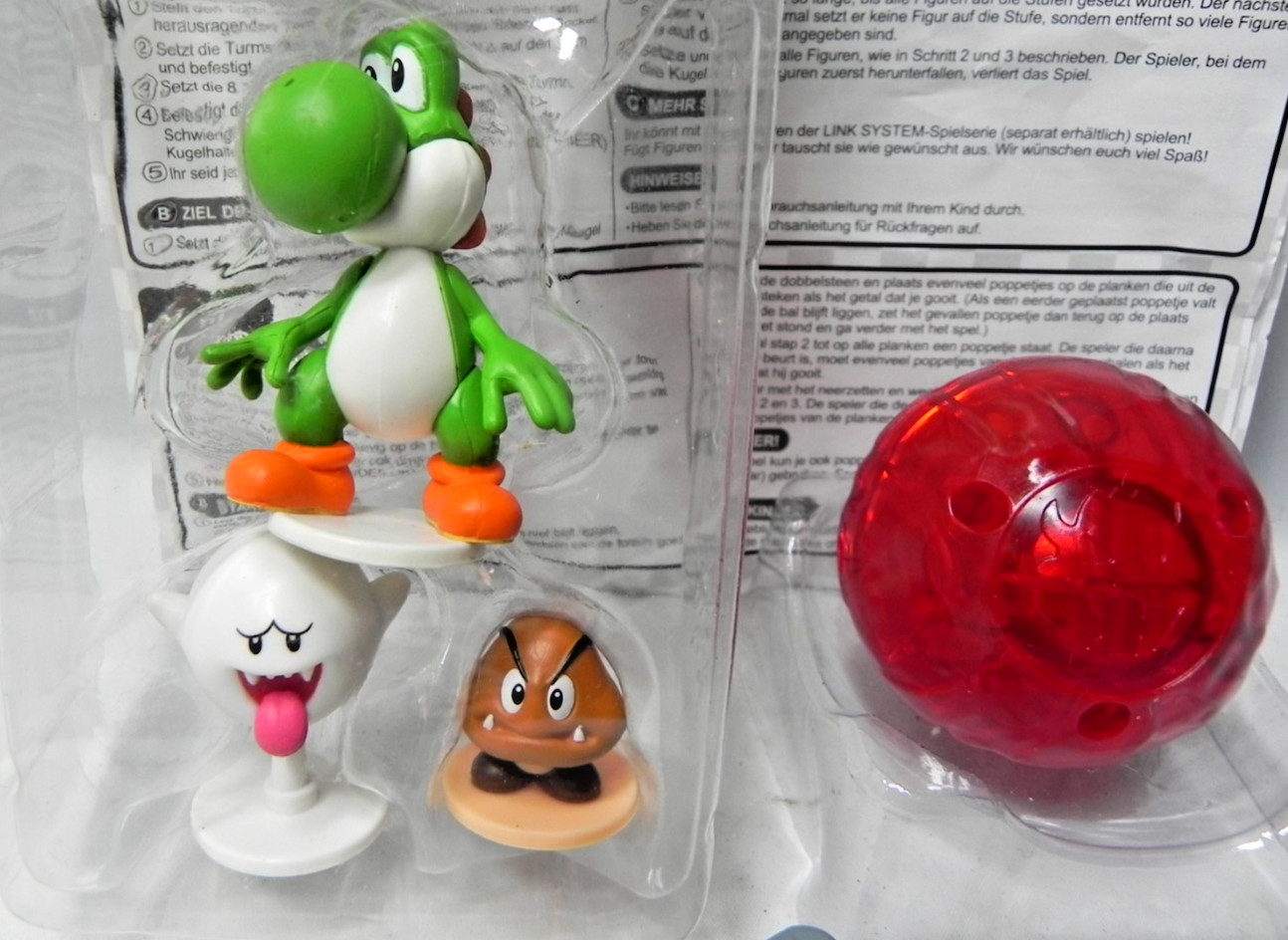 Super Mario Shaky Tower game FOR PARTS Figures, die, Bowser ball & instructions
