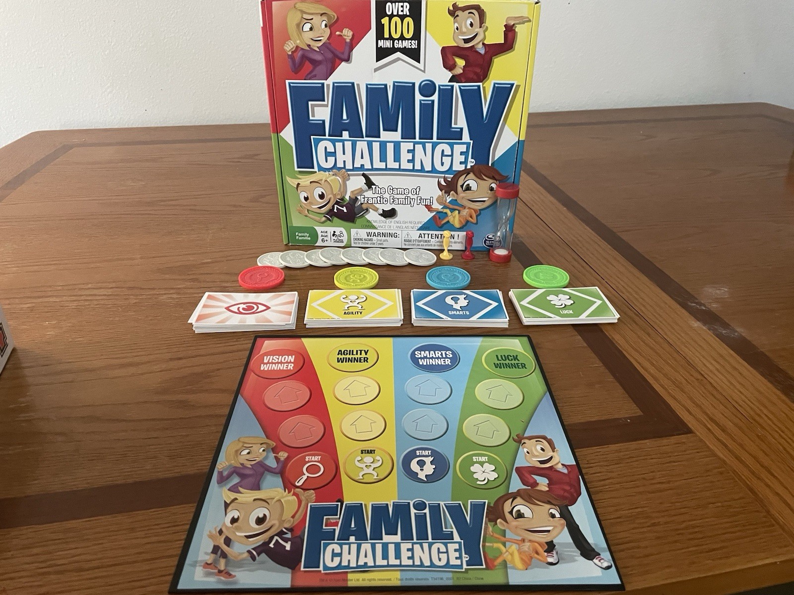 Spin Master Family Challenge Board Game w/ Timer Complete, 2+ Players, 6+