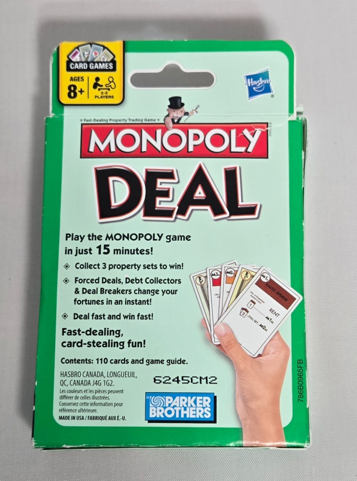 Monopoly Deal Card Game Ages 8 & Up 2-5 Players Complete