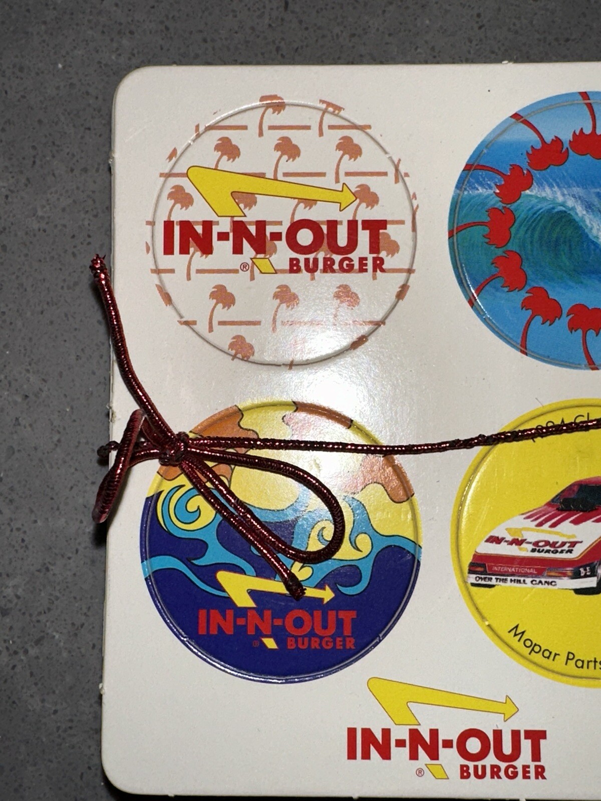 In-N-Out Burger 16 Piece of Unpunched Pog Sheets 1994