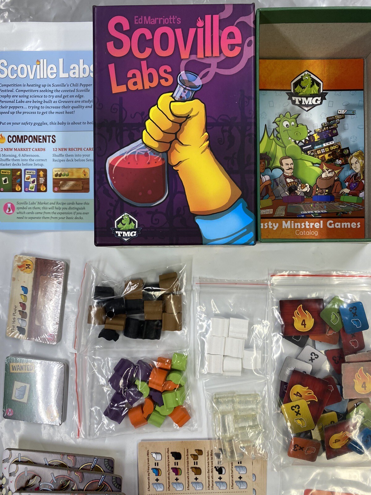 Ed Marriott’s Scoville Labs Game TMG Complete Open Box New 2015 Expansion Set