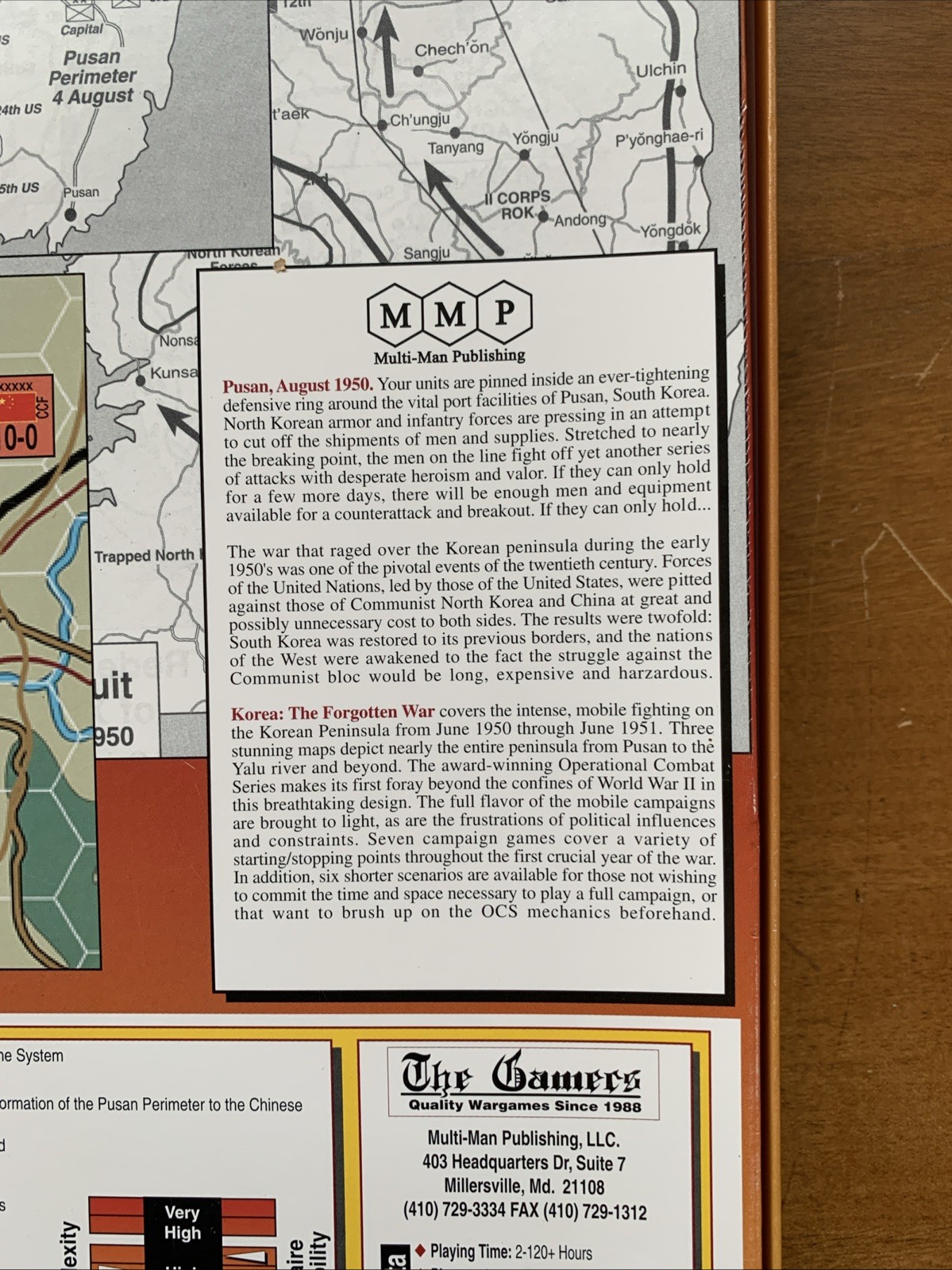 Multi-Man Publishing Korea: The Forgotten War War Board Game Complete Game