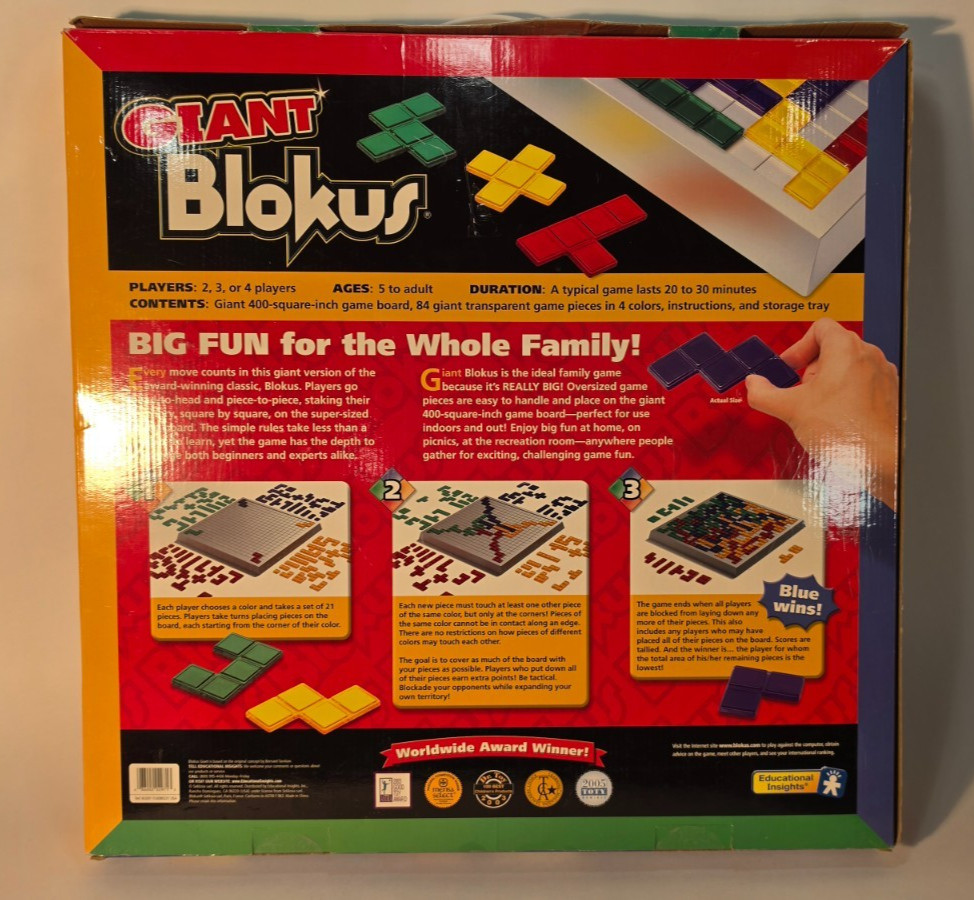 *RARE* GIANT BLOKUS Board Game Mattel Educational Strategy 100% Complete