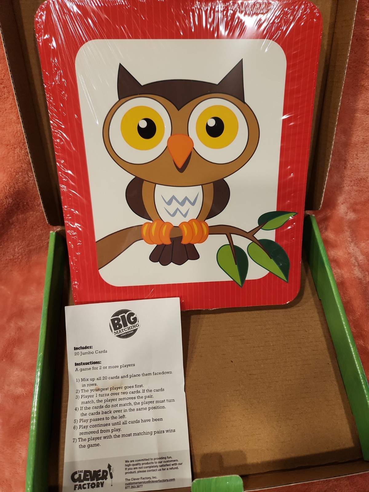 Big Matching Card Game 20 Jumbo Cards Box Open Cards are Sealed Beach Camp