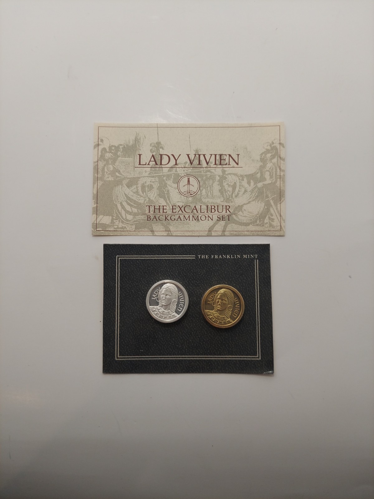 Lady Vivien VTG Franklin Mint Excalibur Backgammon Pieces 1986 Limited Edition