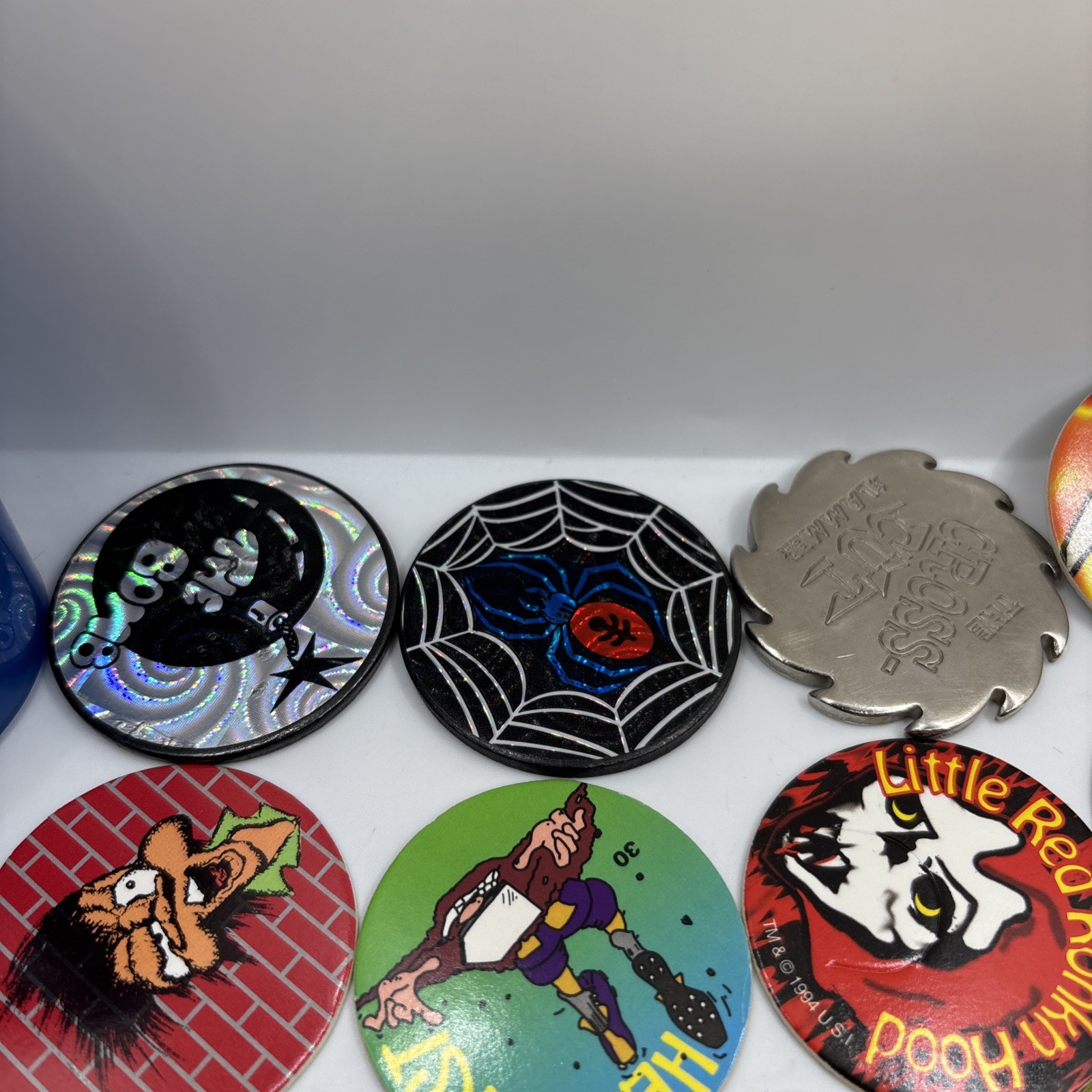 1994 Rohks Cap Game Power Kit 49 Caps 3 Slammers 1 Milk Cap Container – Pogs