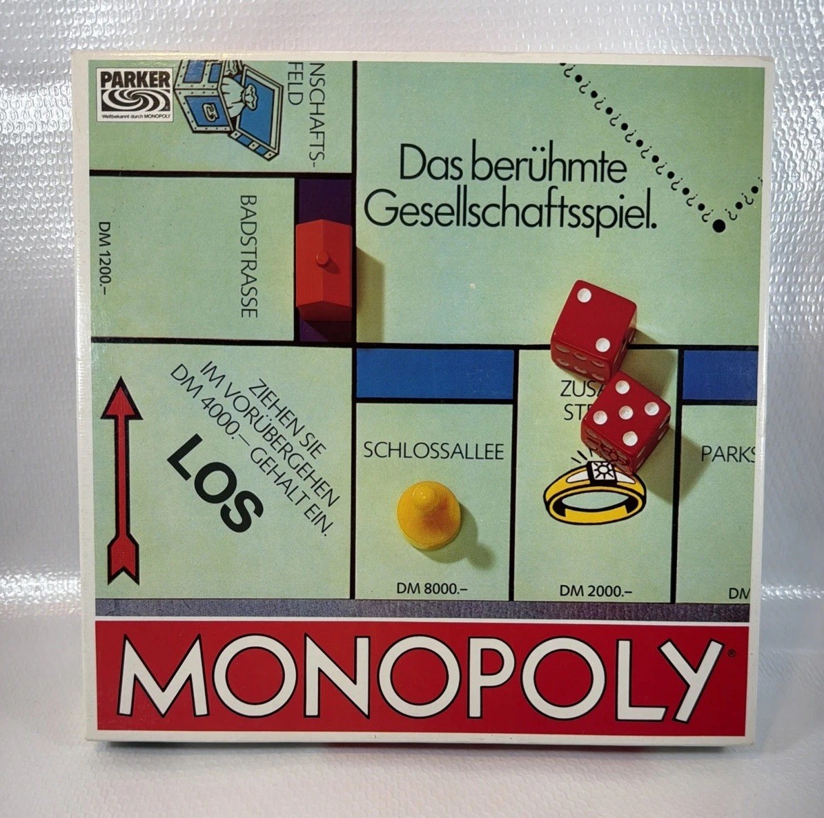 Vintage MONOPOLY Board Game German Version Square Box With Classic Top Unopened