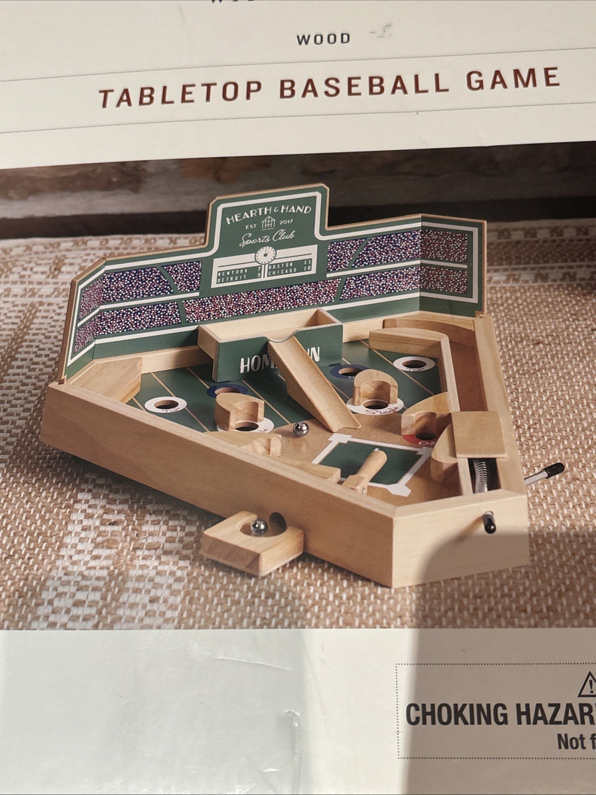 Hearth & Hand With magnolia Wood Tabletop Baseball game NIB