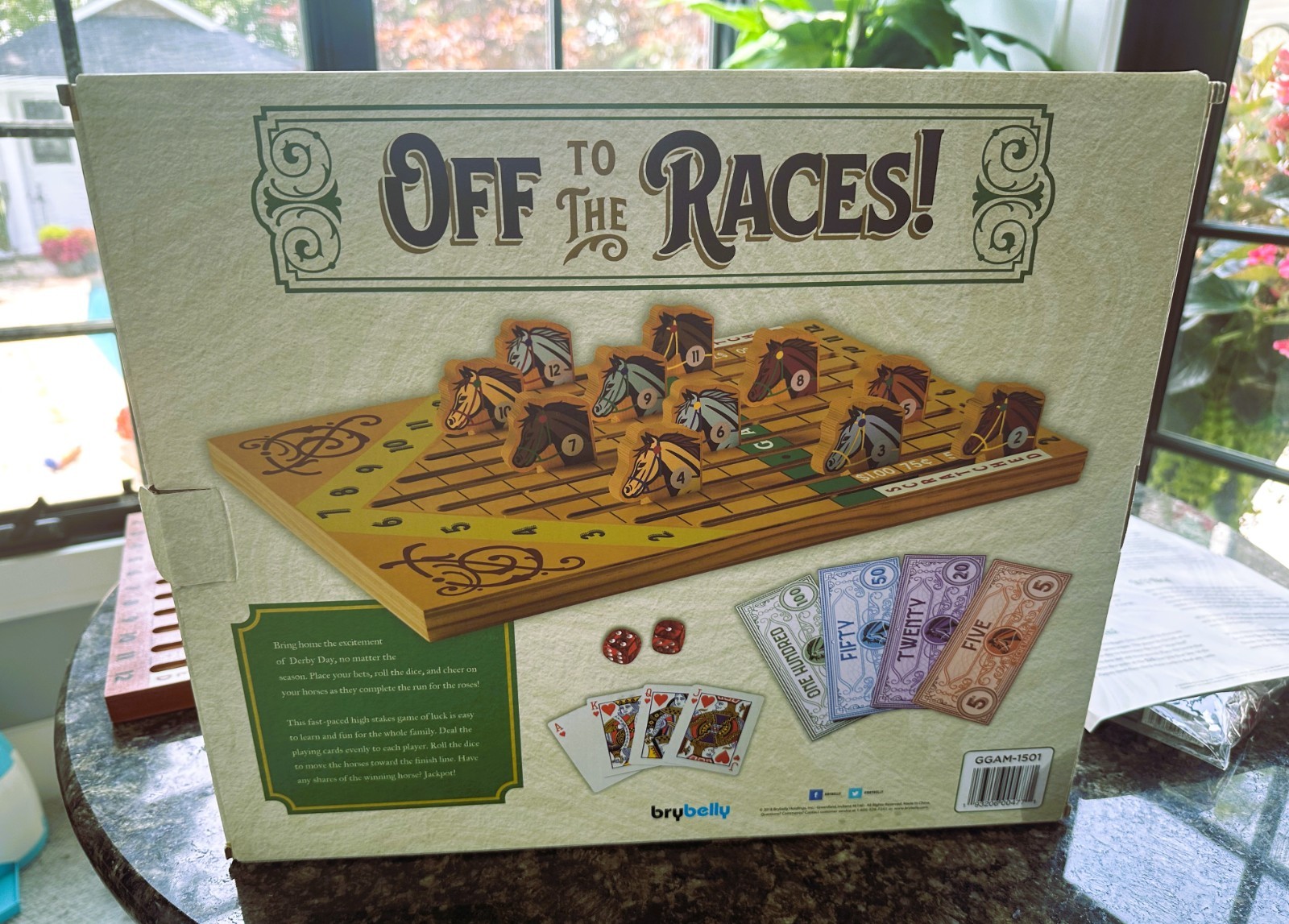MINTY! Derby Day Horse Racing Wood Board Game 2018 Brybelly GGAM-1501