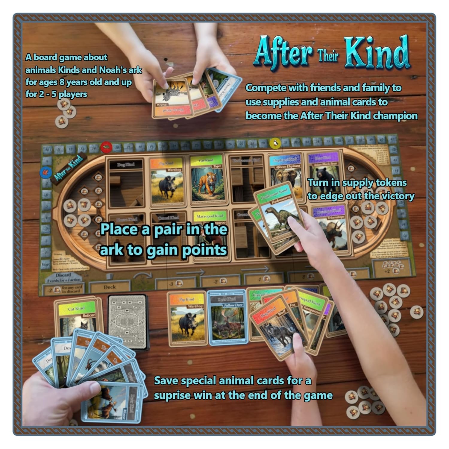 Noahs Ark Biblical Christian Board Game Animal Collection Strategy Game