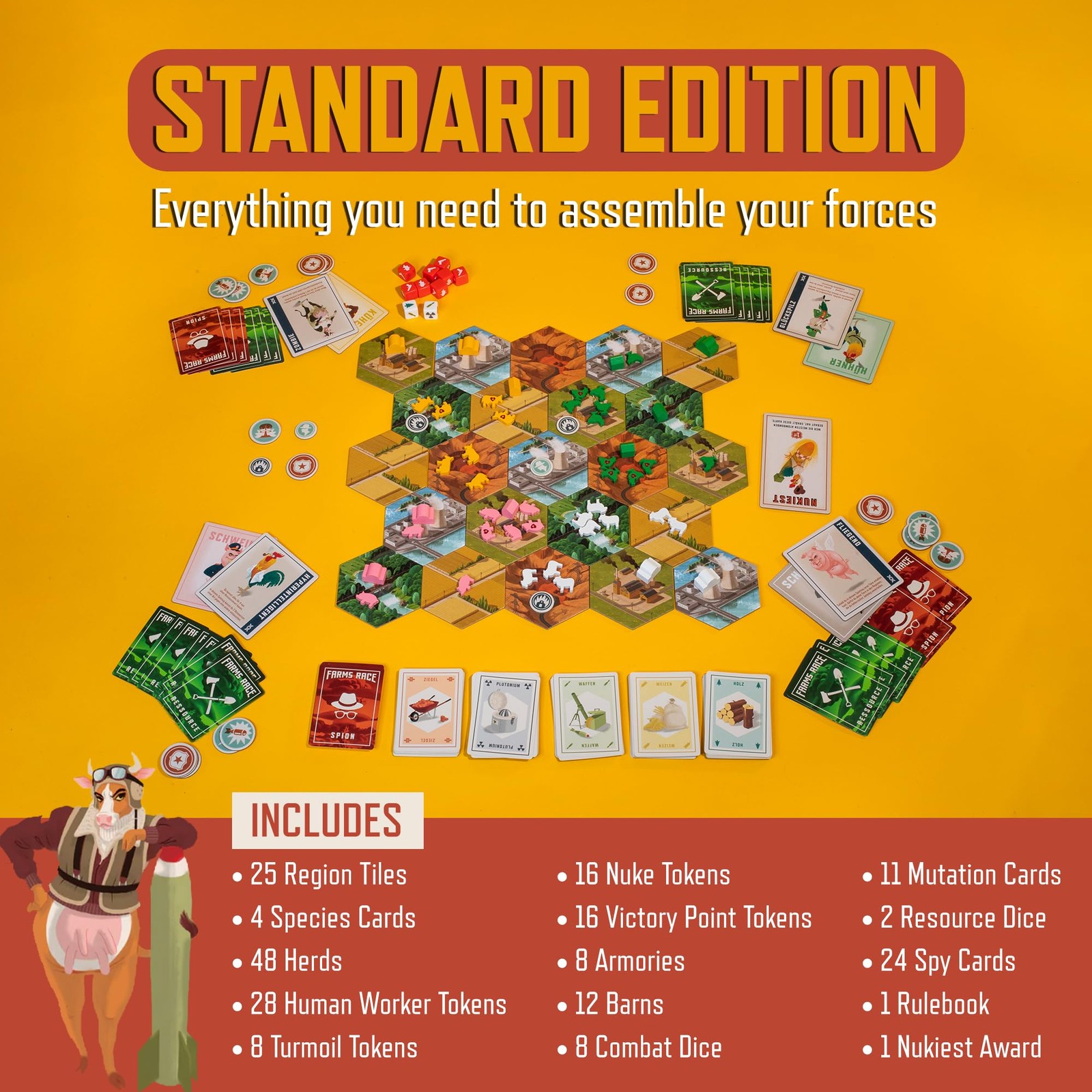 Board Game Farms Race Strategy 2-4 Players Resource Management Family 1-2 Adults