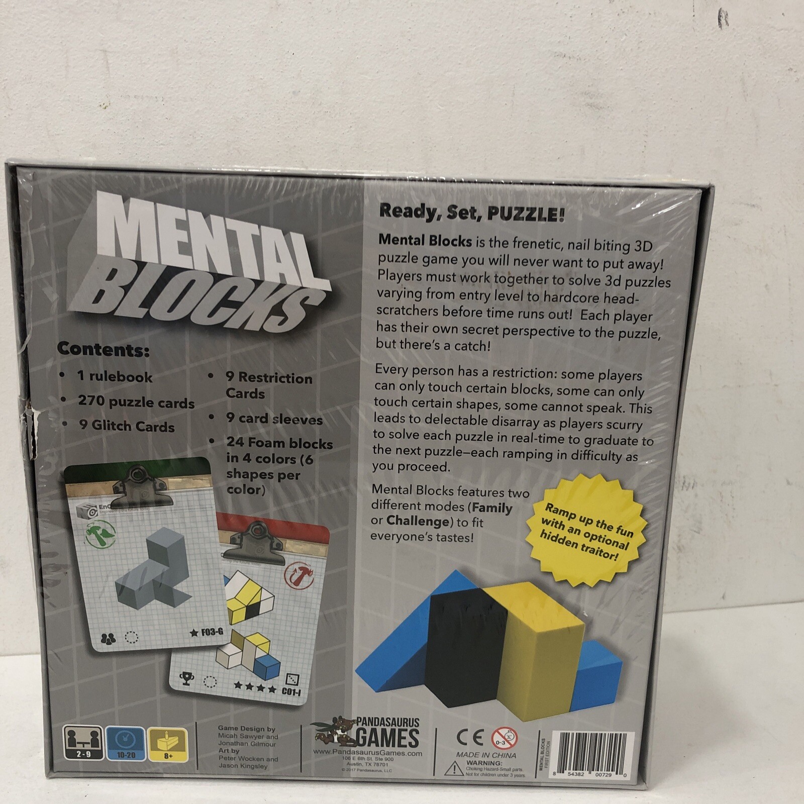 Mental Blocks Puzzle Game Pandasaurus Games PAN201902 Family Board Party