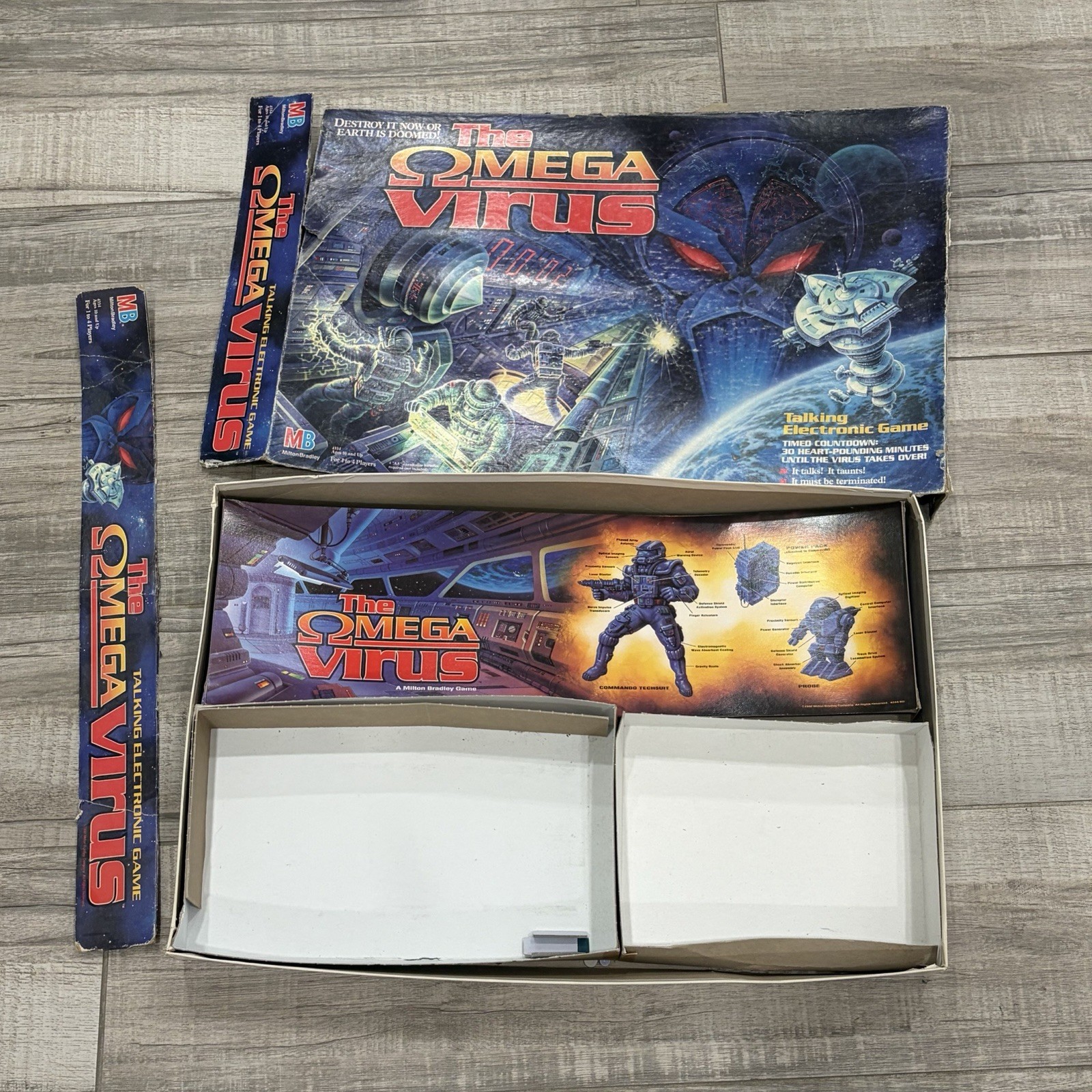 Vintage 1992 THE OMEGA VIRUS MB Electronic Board Game 99% COMPLETE Tested Works