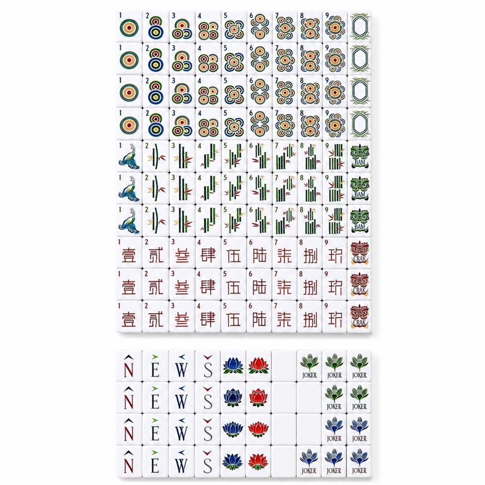 160PC American Mahjong Tiles Set 4-Layer Acrylic Wood Grain Game Pieces US Stock