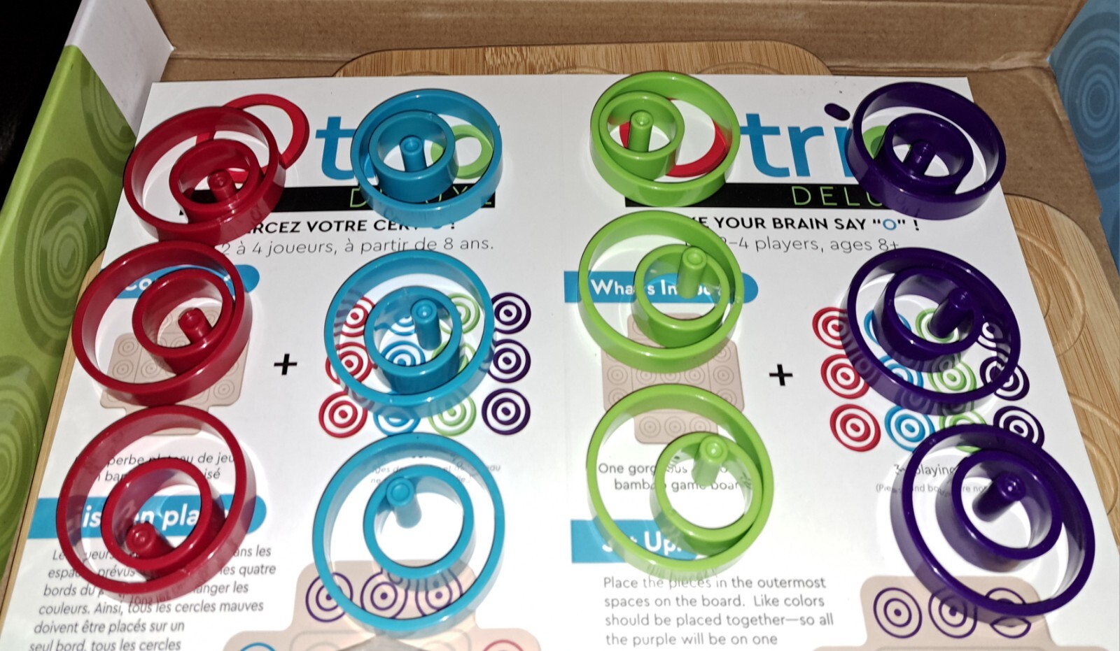Otrio Deluxe – Strategy Game Wood Board by Marbles Brain Workshop COMPLETE