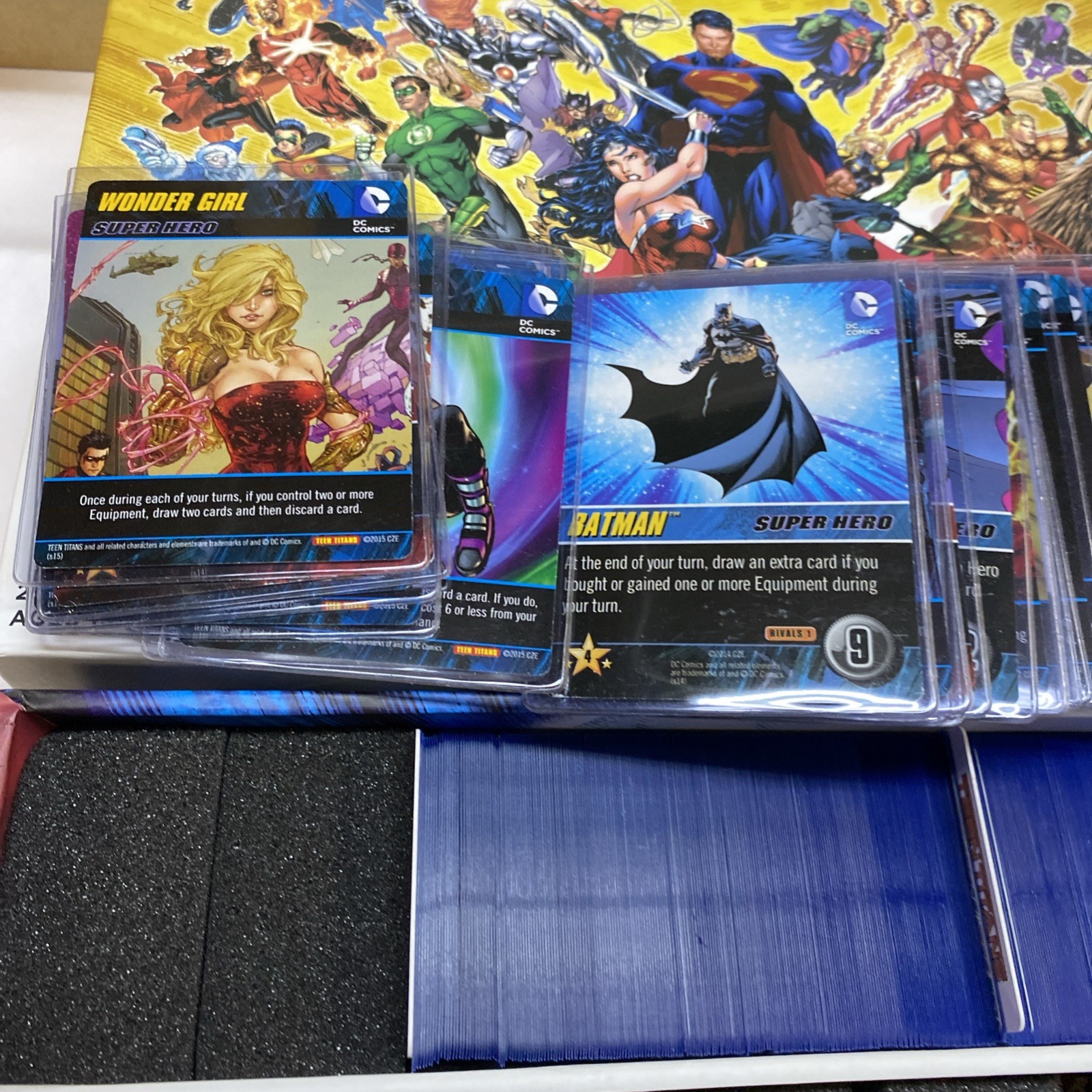dc deck building game Card Lot With Box Loaded
