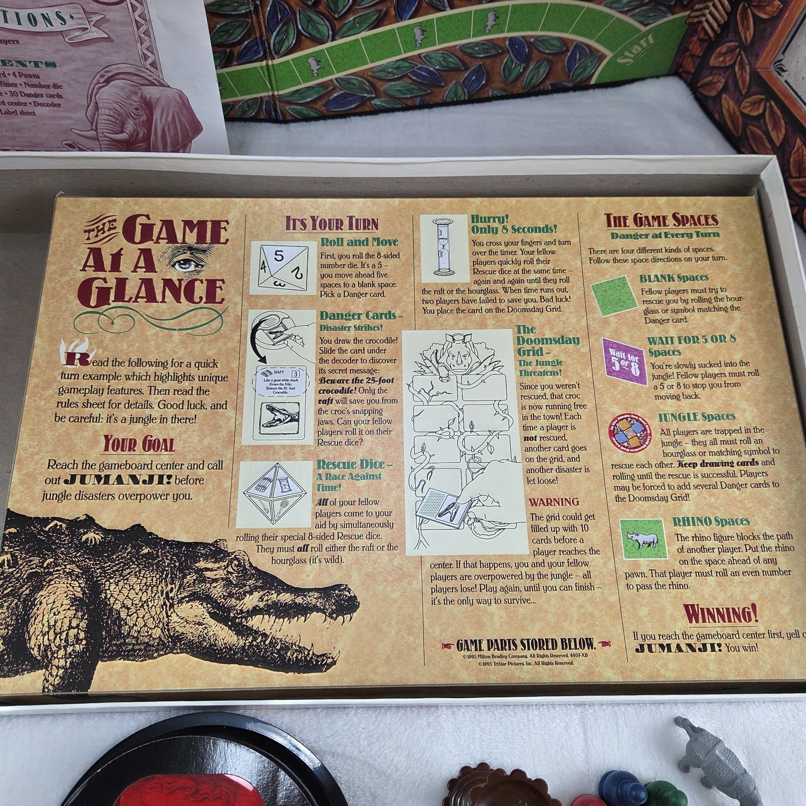 Vintage 1995 Jumanji Board Game Milton Bradley Complete! Nice Condition