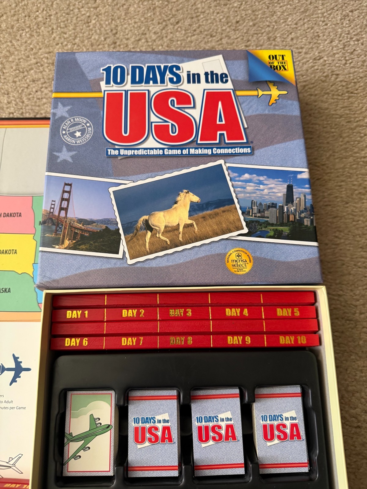 10 Days In The USA Board Game by Out Of The Box Older Edition – Complete
