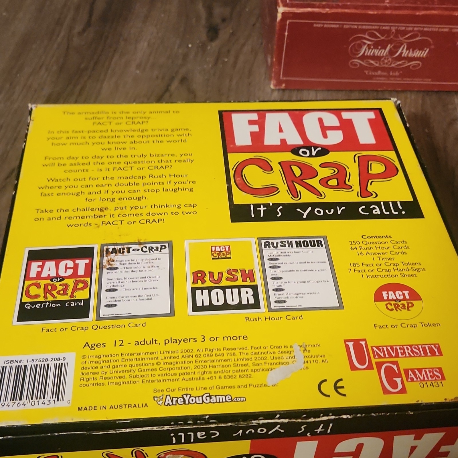 University Games Fact or Crap Party Trivia Board Game, Complete, Timer, Ages 12+