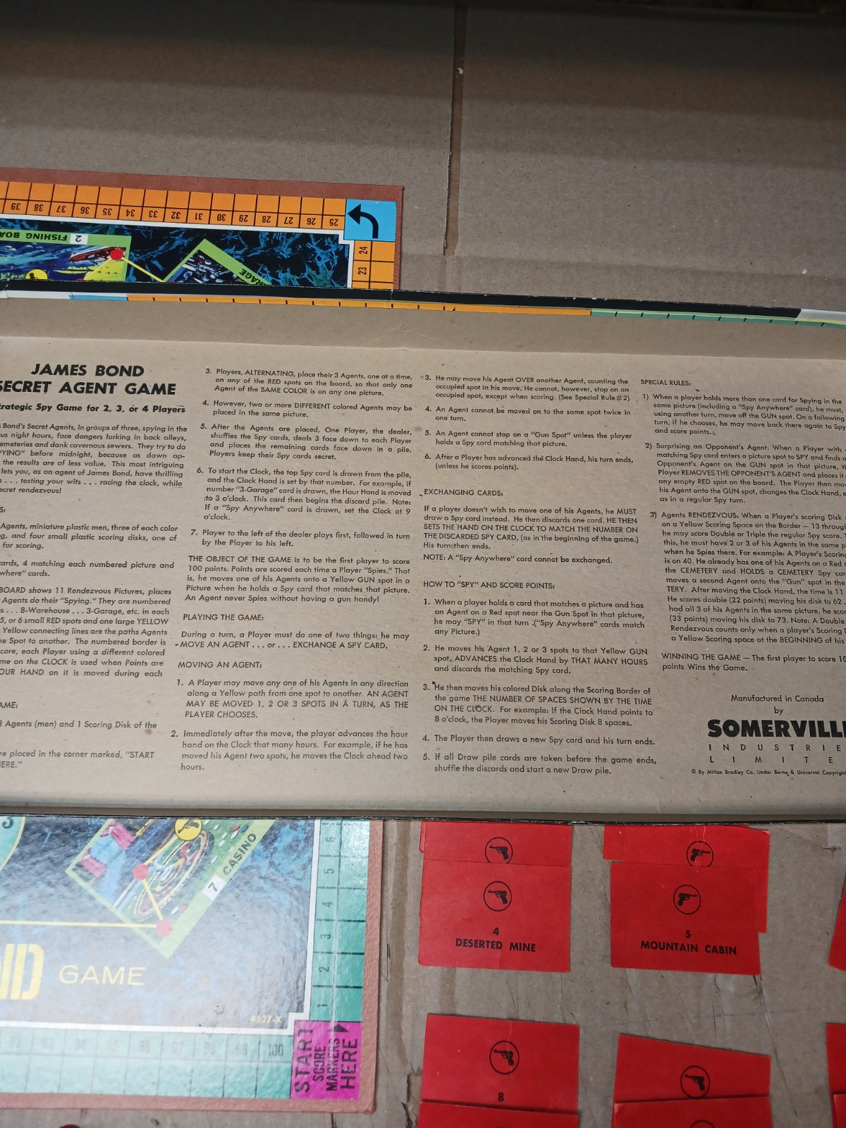MTB Boardgame James Bond Secret Agent 007 Game Box 100% Complete. Good Condition