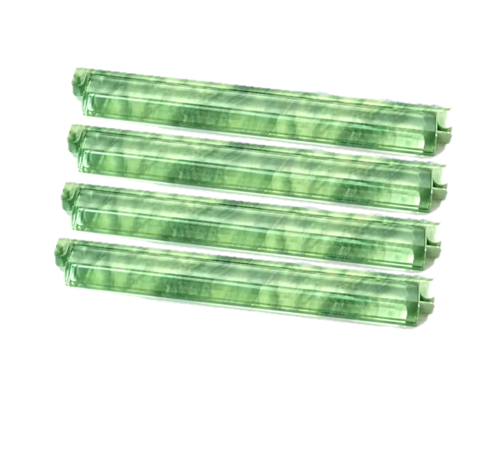 Mahjong Green Agate Rack & Pusher, hinged, Set of 4