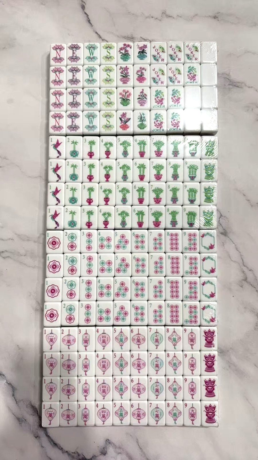 American Mahjong Game Set, 160 Layered Mah Jong Tiles Party Emerald (1S-6-3 (02