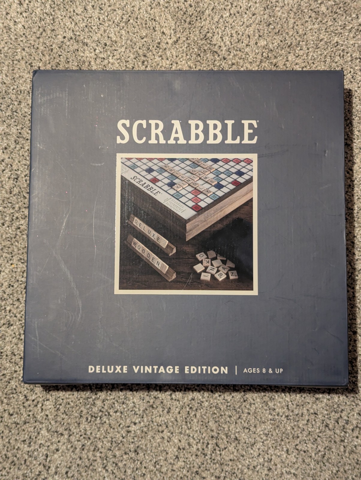 WS Game Company Scrabble Deluxe Vintage Edition with Rotating Game Board