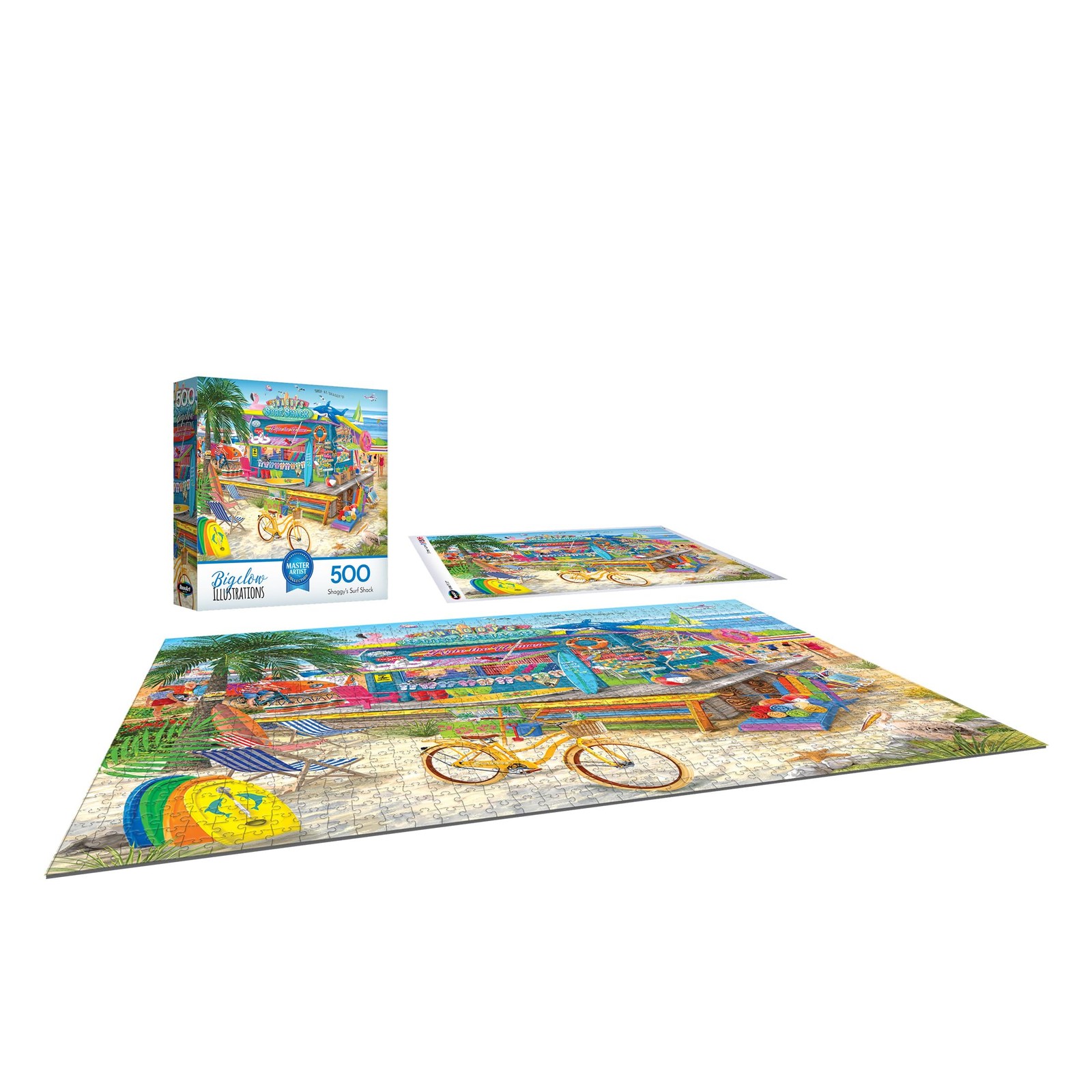 Jigsaw Puzzle 500 Piece Shaggy s Surf Shack 18 x 24 RoseArt Chris Bigelow Ocean