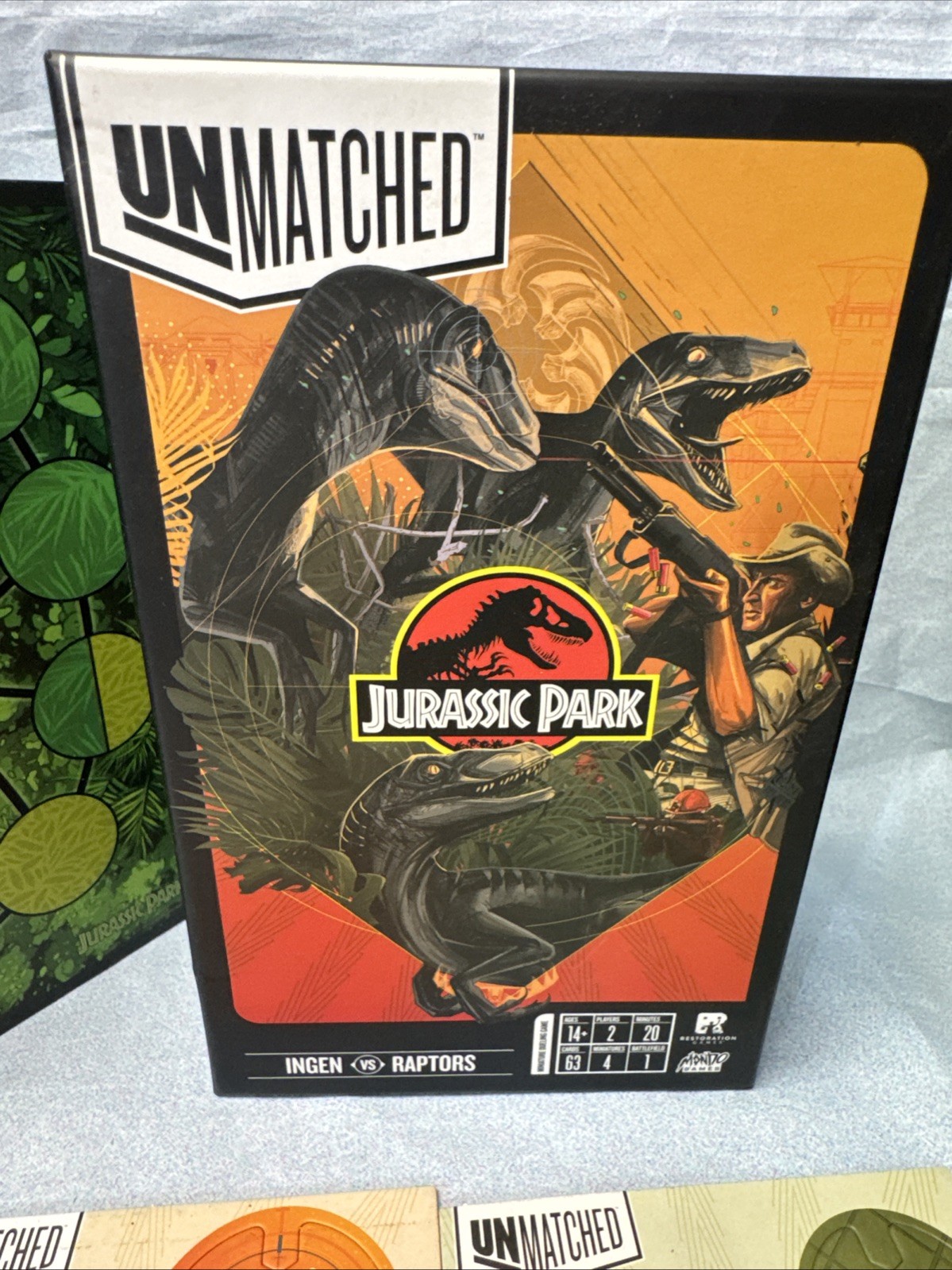 Unmatched Jurassic Park Ingen Vs. Raptors Board Game (incomplete)