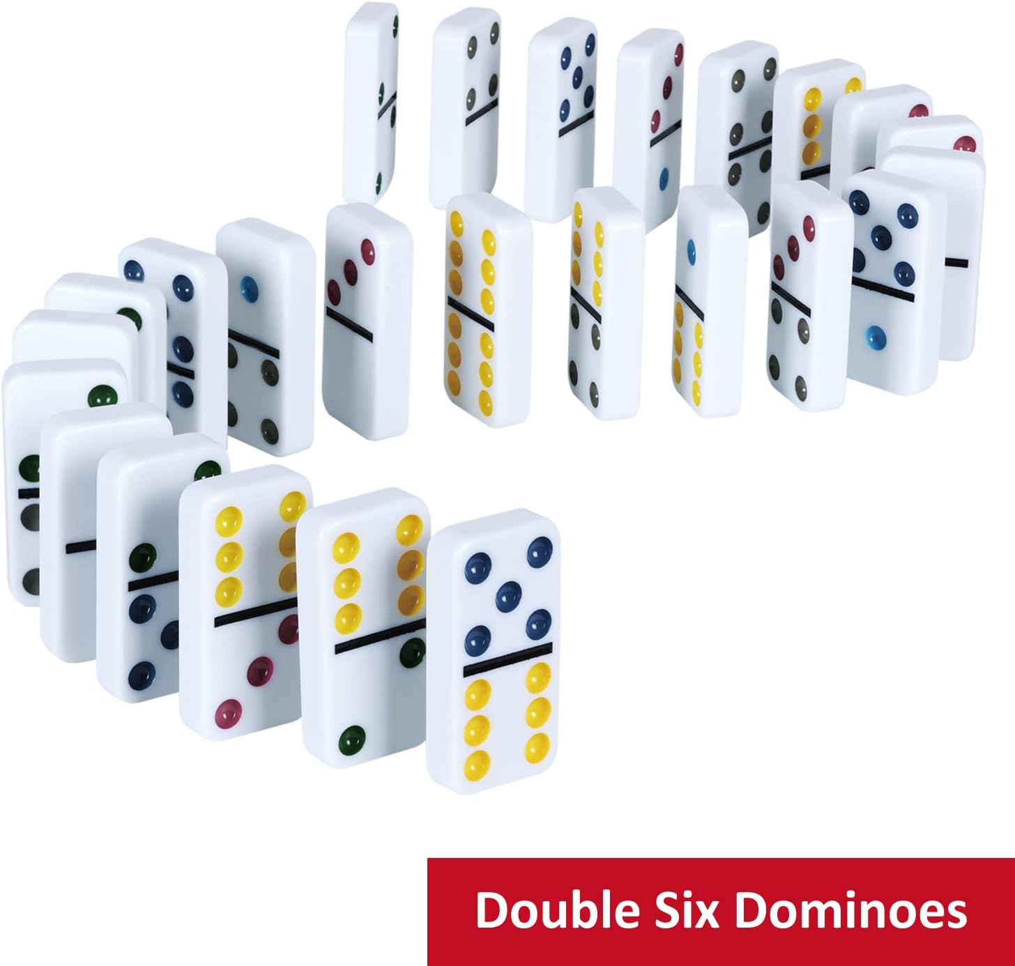 Double Six Dominoes Set for Adults, Classic Domino Game with Tin Box – 28 Tiles