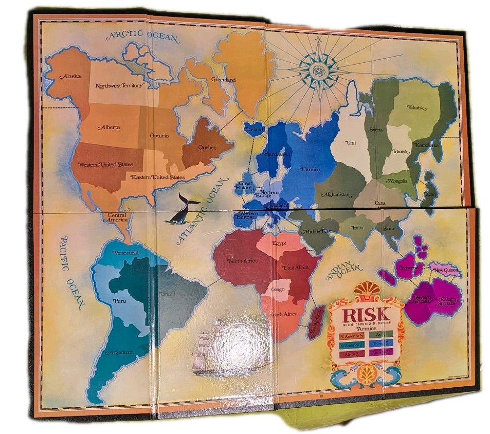 Risk Game Vintage Collection Wooden Book Shelf Box Complete W/Instructions 2005