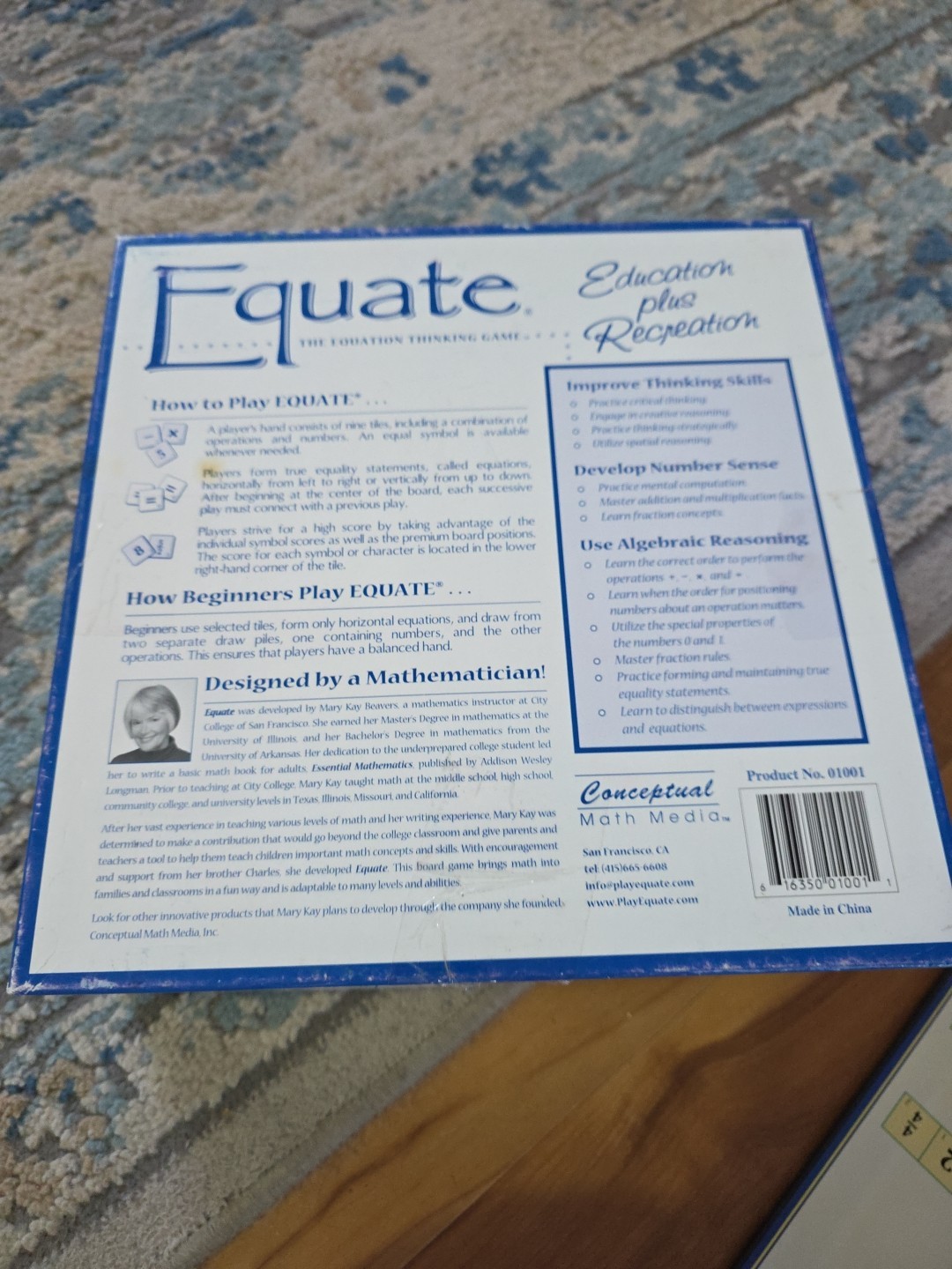 Equate The Equation Thinking Game Complete Math Board Game 01001 Excellent VGC