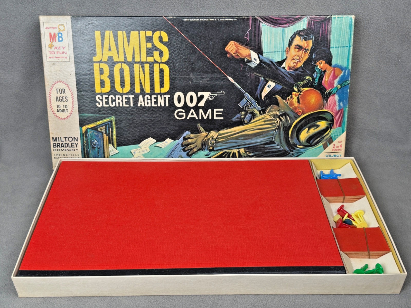 VTG MB James Bond Secret Agent Spy Board Game Complete 1964 -Great Shape